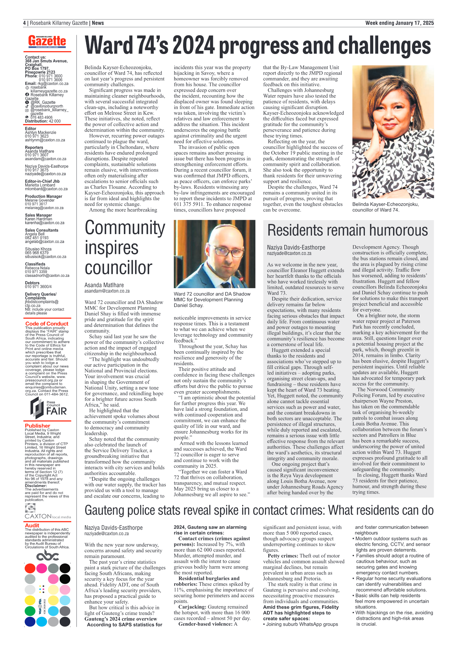 Rosebank Killarney Gazette 17 January 2025 page 4