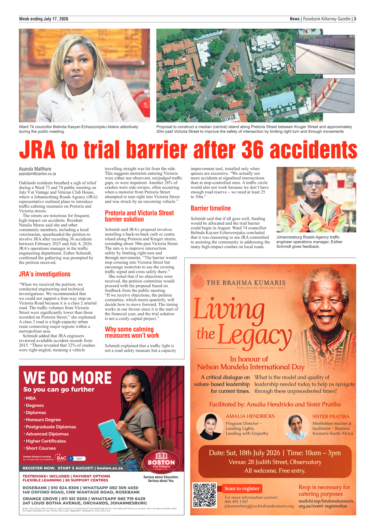 Rosebank Killarney Gazette 17 July 2026 page 3