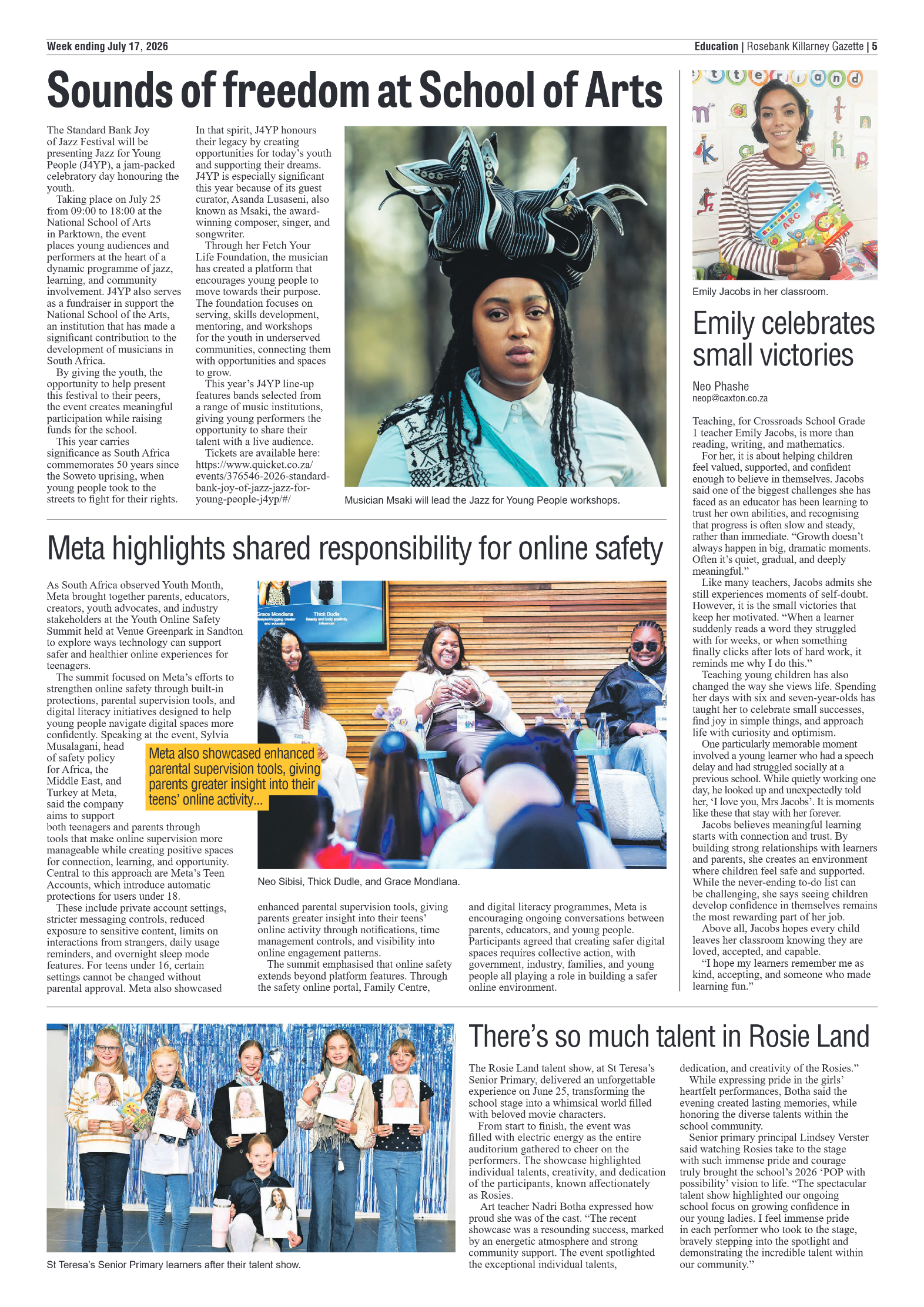 Rosebank Killarney Gazette 17 July 2026 page 5