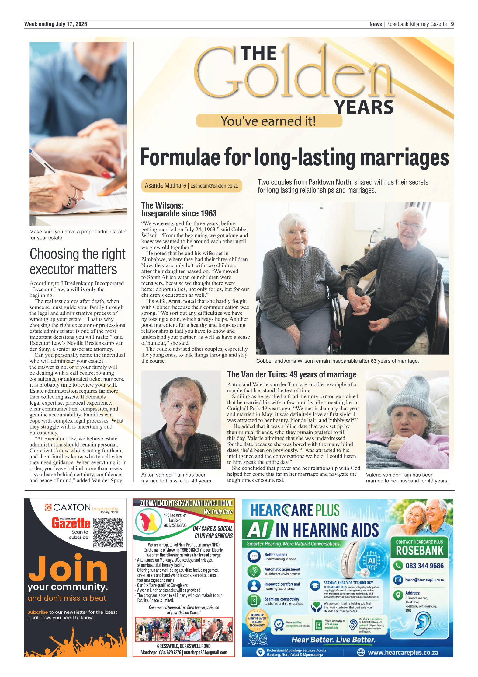 Rosebank Killarney Gazette 17 July 2026 page 9