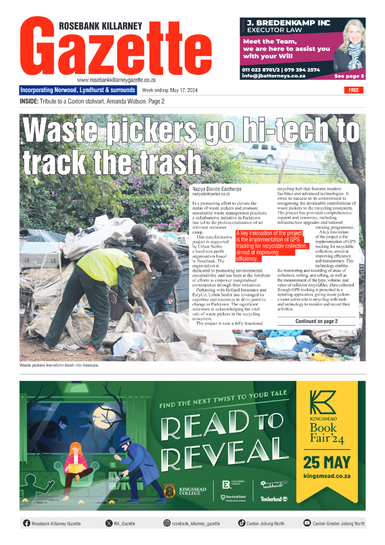 Rosebank Killarney Gazette 17 May 2024 page 1