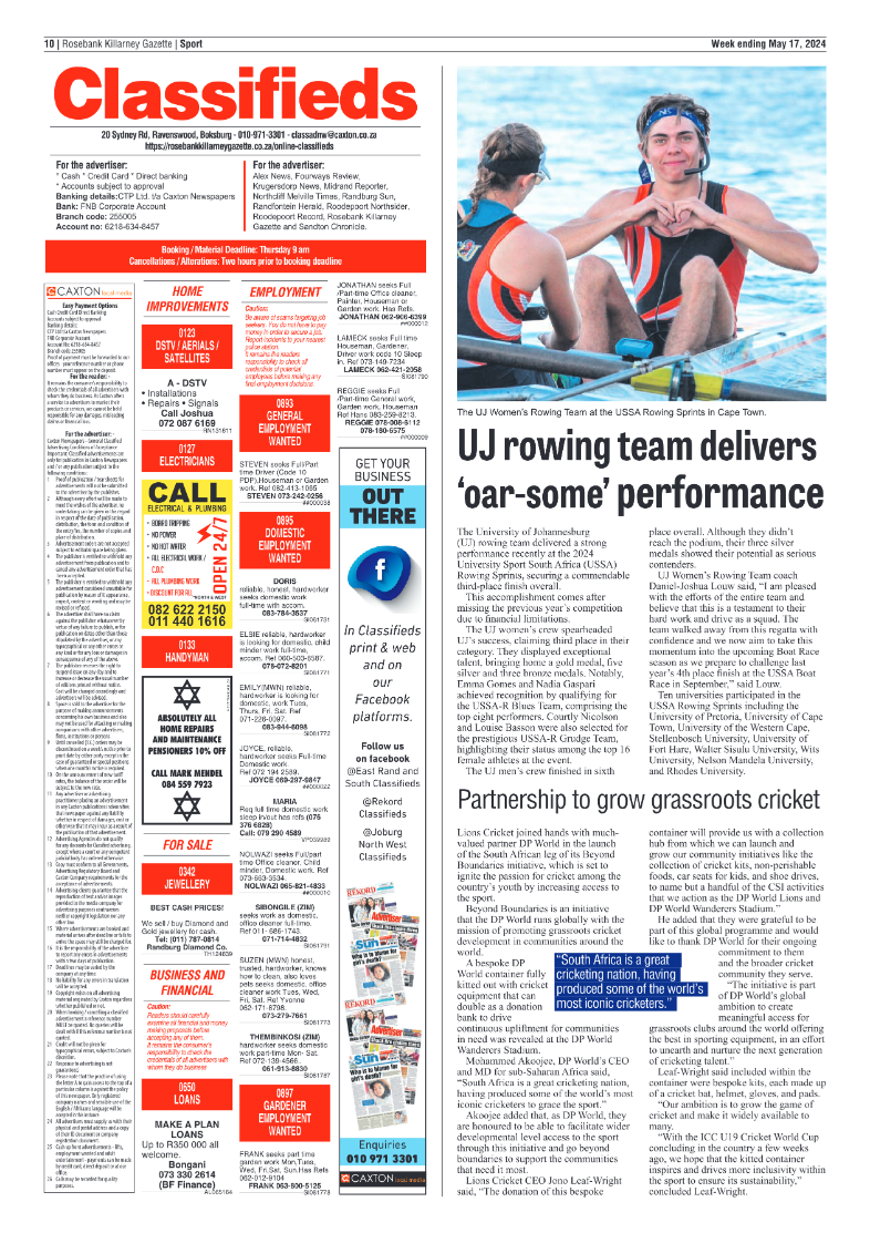 Rosebank Killarney Gazette 17 May 2024 page 10