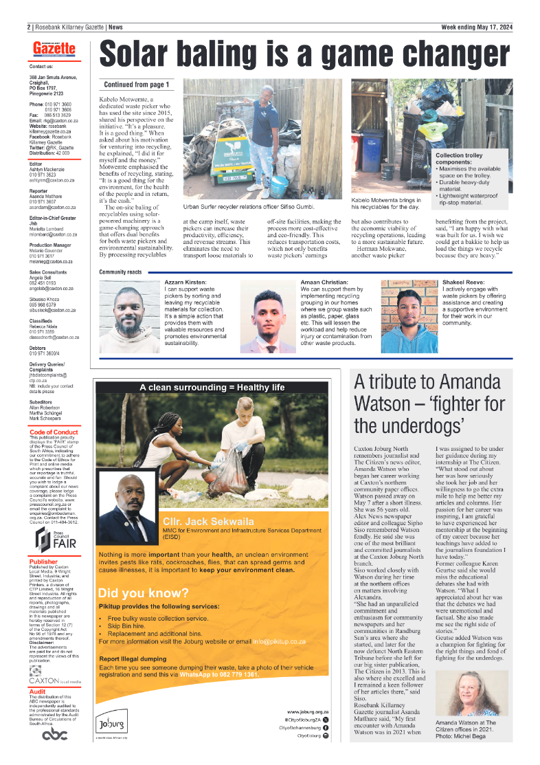 Rosebank Killarney Gazette 17 May 2024 page 2