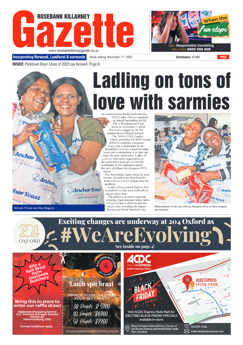 Rosebank Killarney Gazette 17 November 2023 page 1