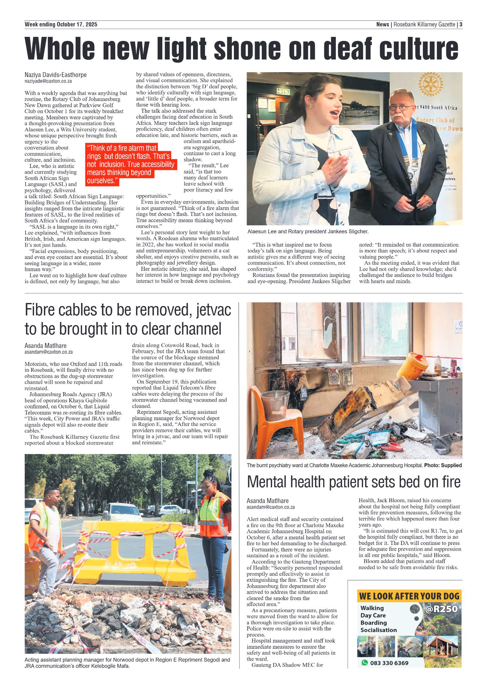 Rosebank Killarney Gazette 17 October 2025 page 3