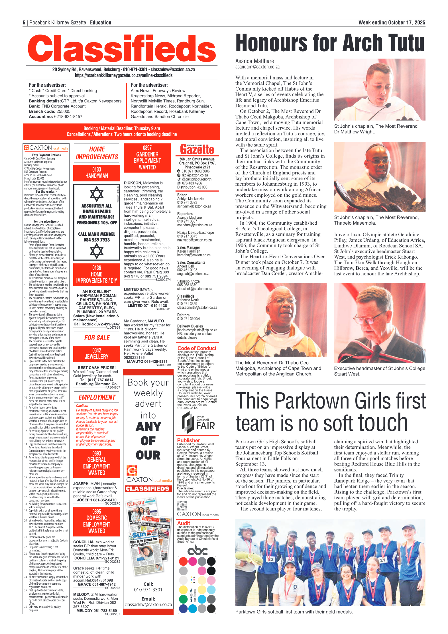 Rosebank Killarney Gazette 17 October 2025 page 6