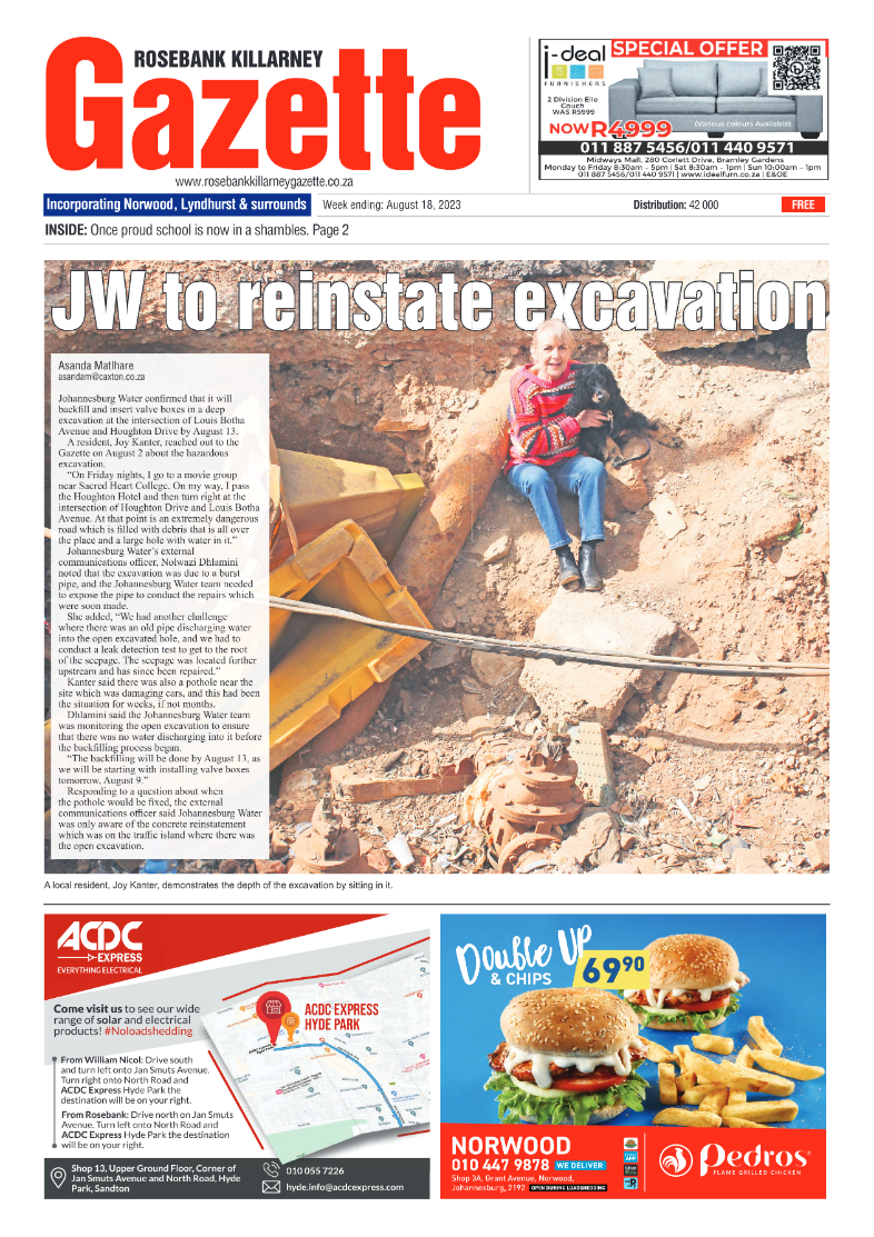 Rosebank Killarney Gazette 18 August 2023 page 1