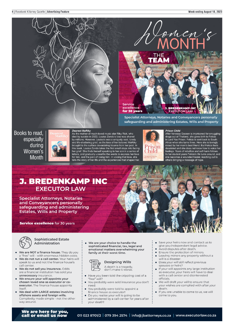 Rosebank Killarney Gazette 18 August 2023 page 4