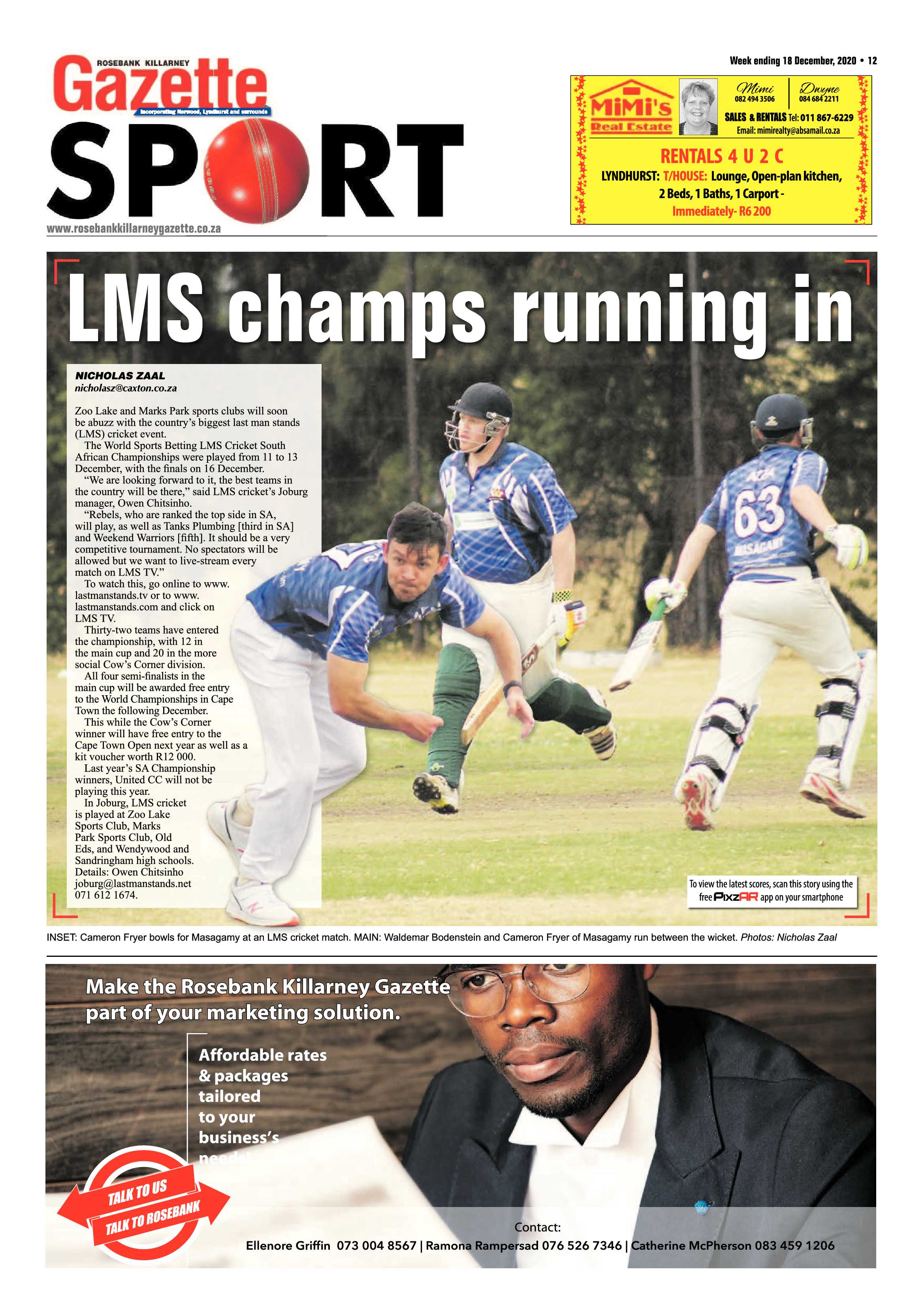 Rosebank Killarney Gazette 18 December 2020 page 12