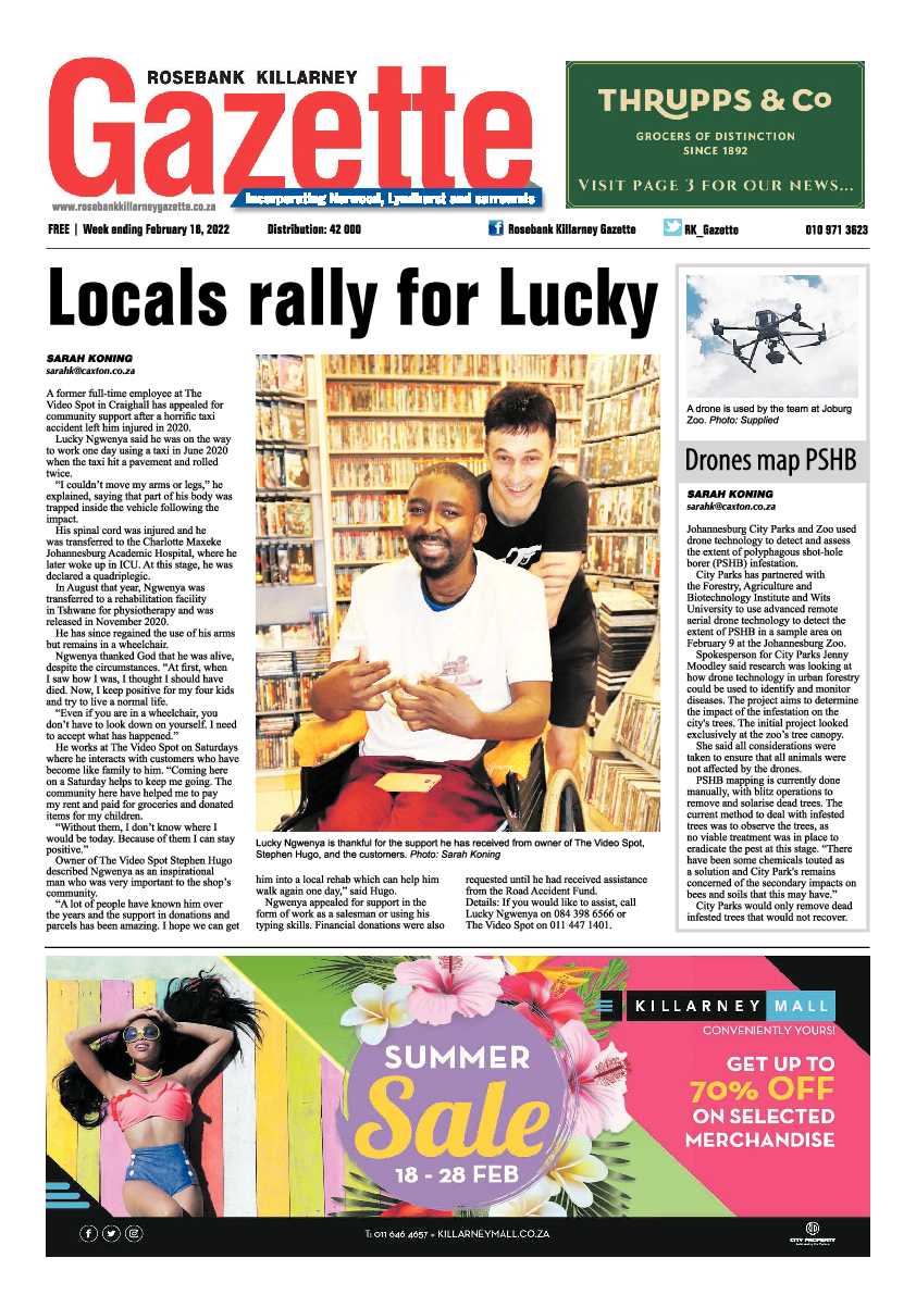 Rosebank Killarney Gazette 18 February  2022 page 1