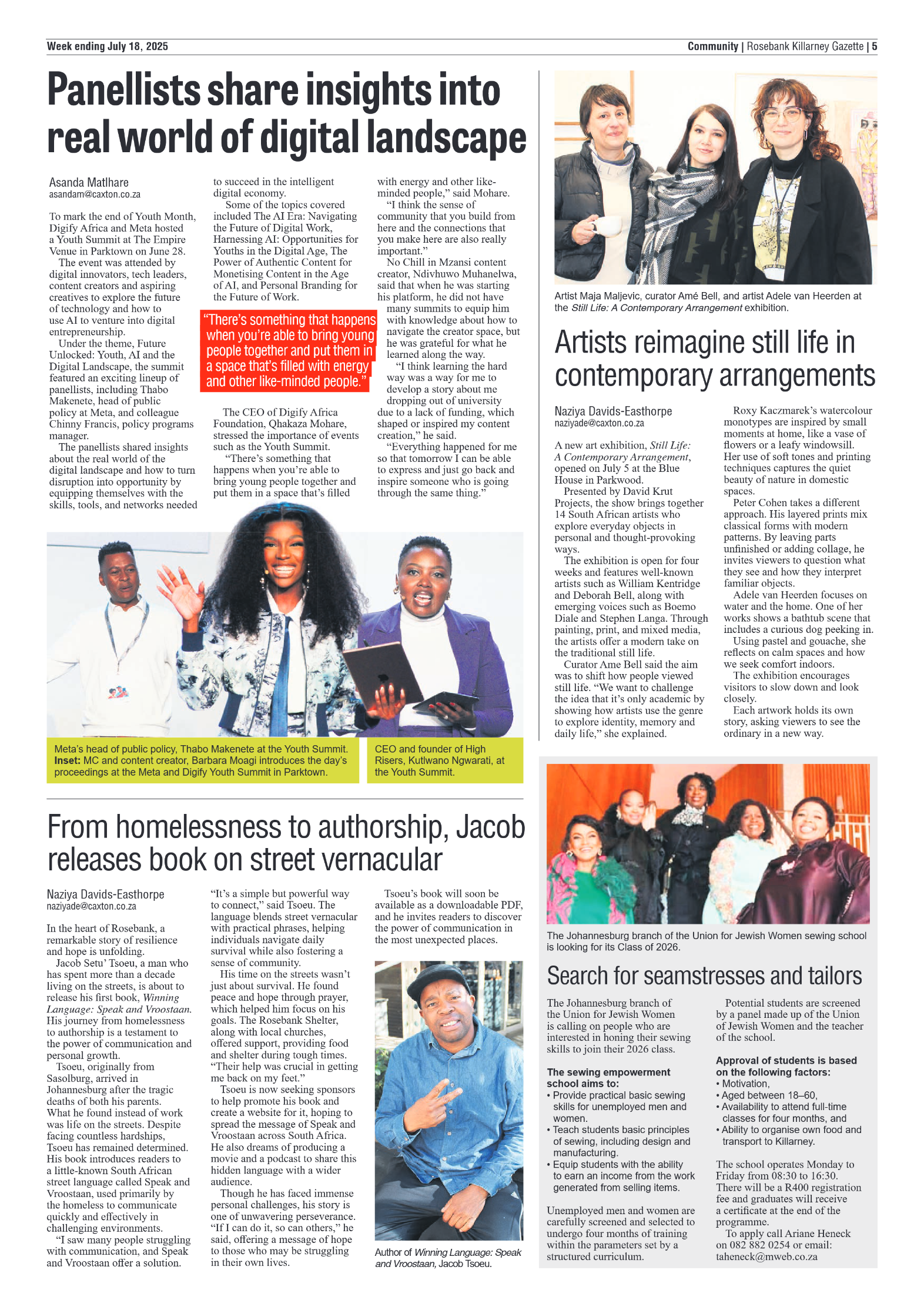 Rosebank Killarney Gazette 18 July 2025 page 5