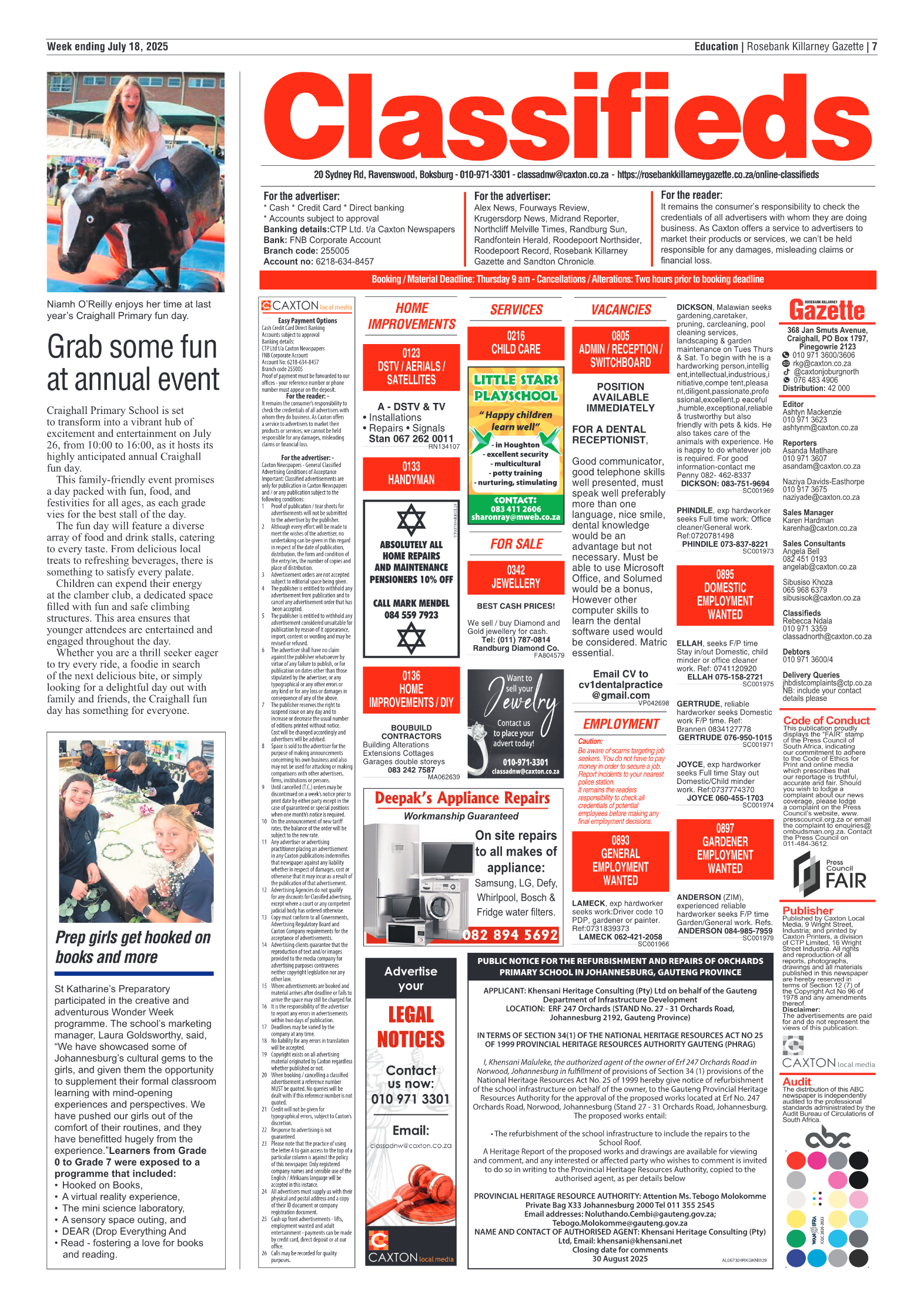 Rosebank Killarney Gazette 18 July 2025 page 7
