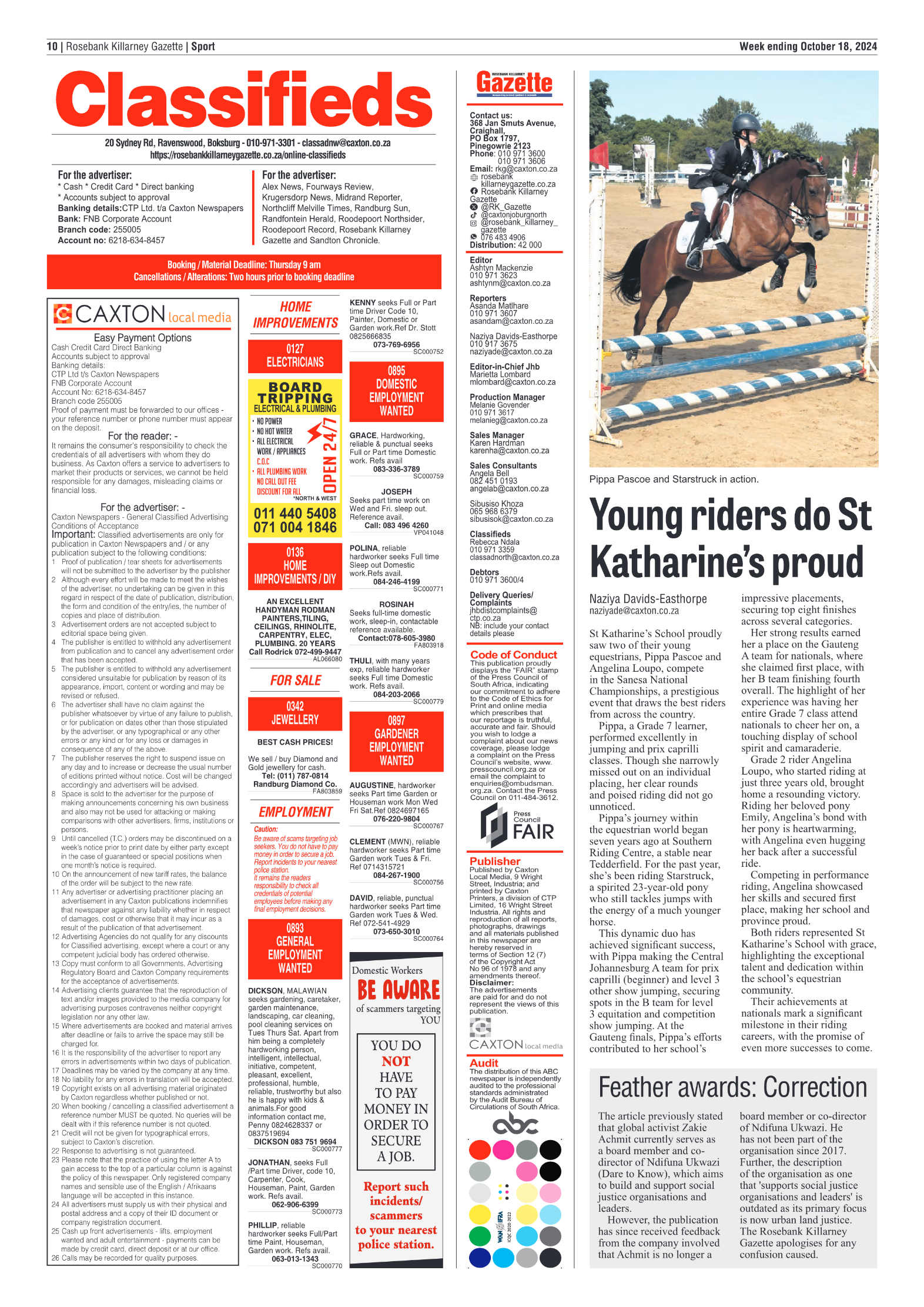 Rosebank Killarney Gazette 18 October 2024 page 10