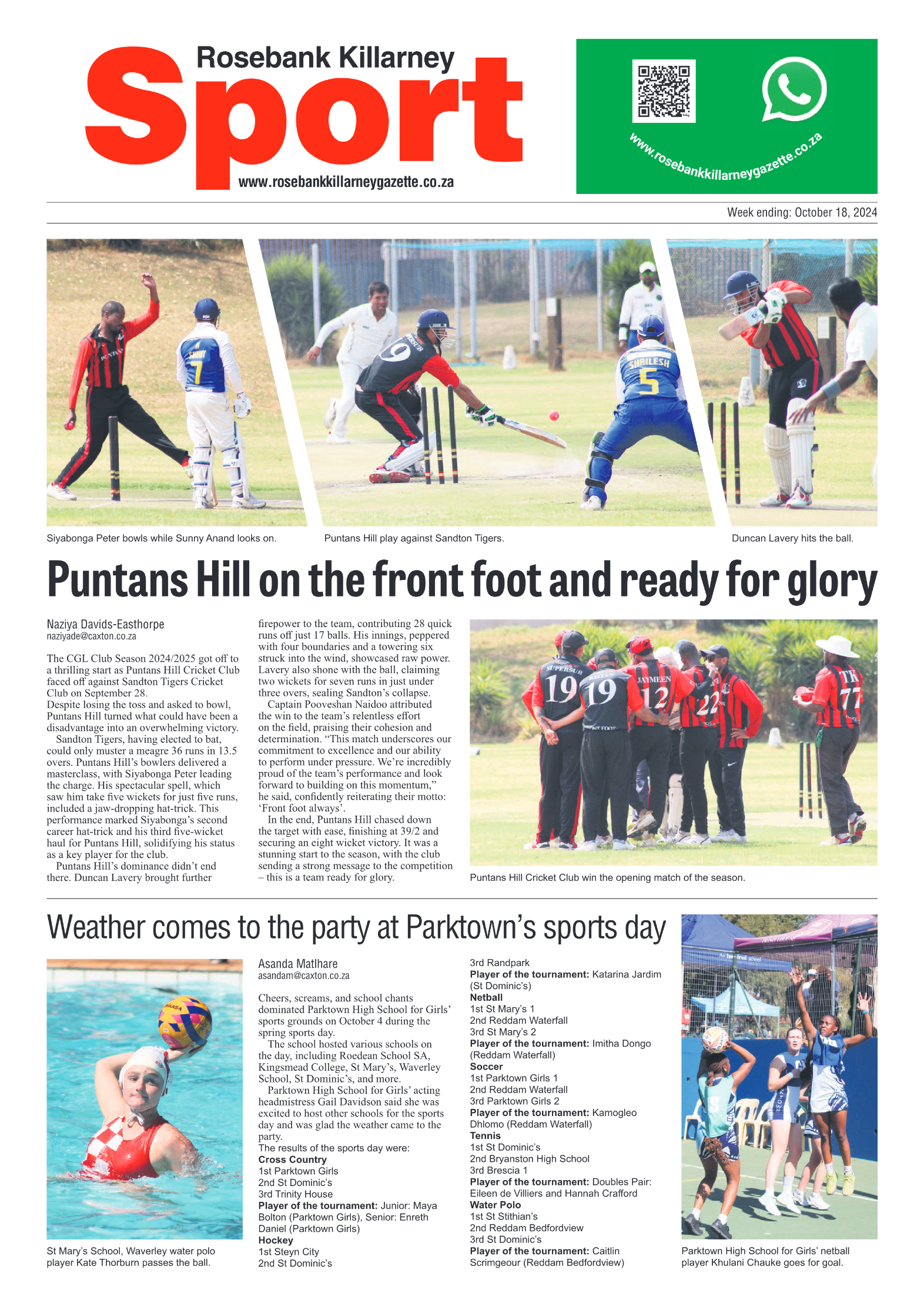 Rosebank Killarney Gazette 18 October 2024 page 12