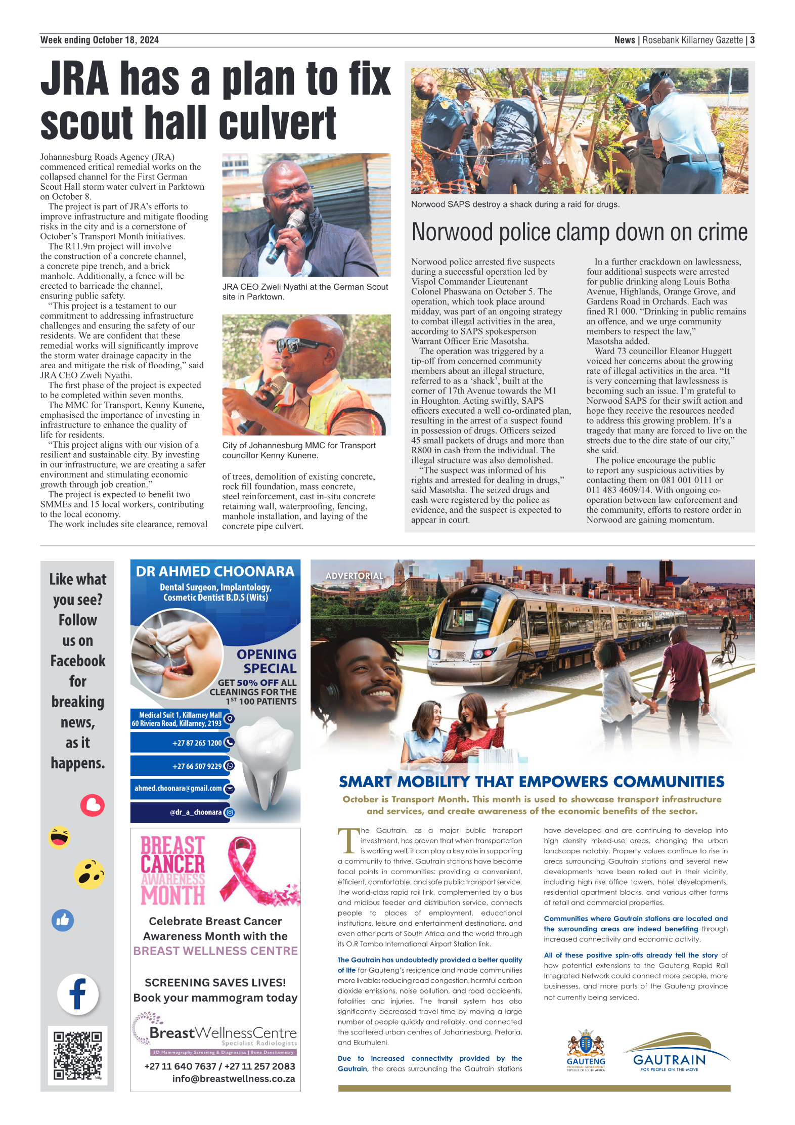 Rosebank Killarney Gazette 18 October 2024 page 3