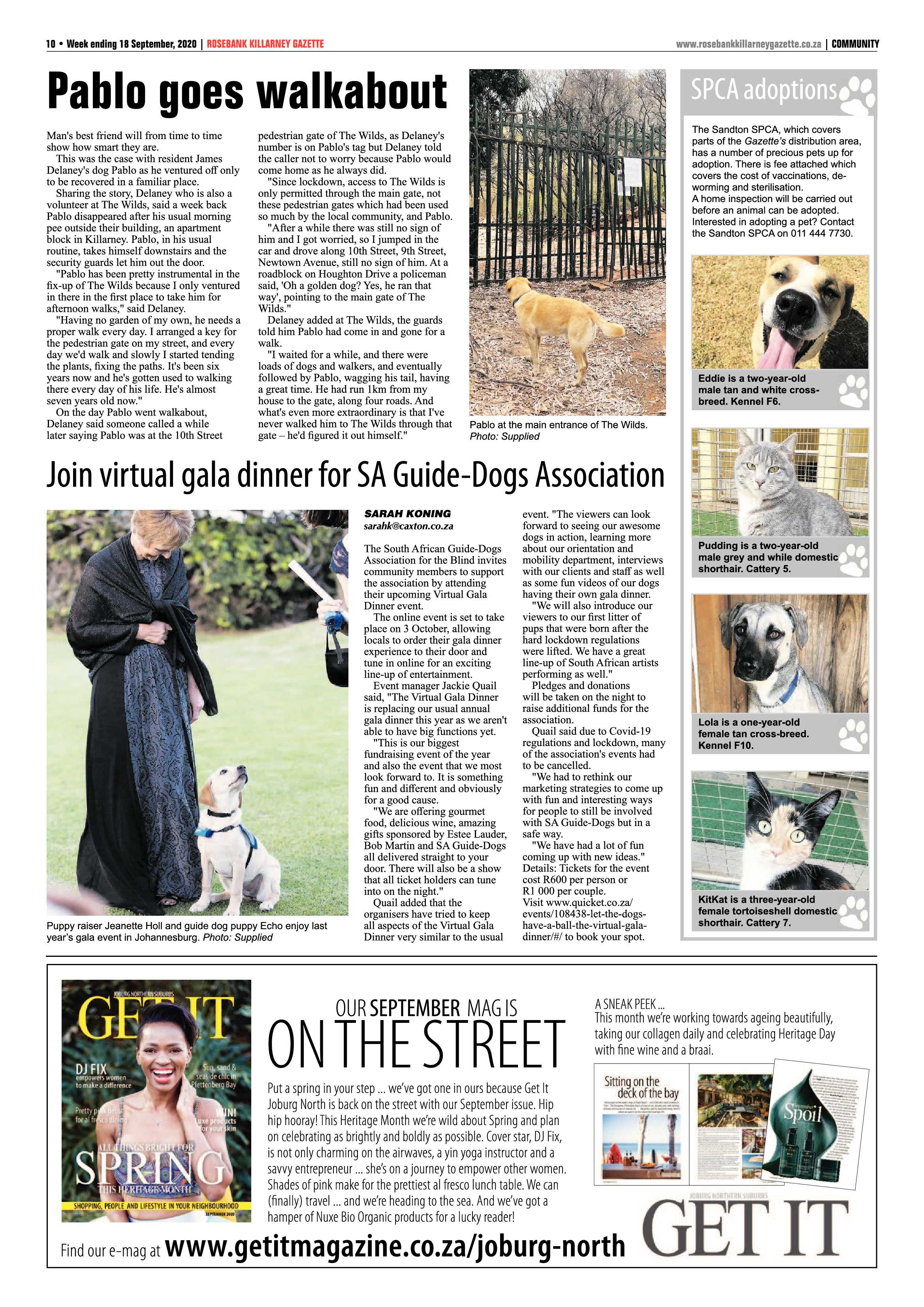 Rosebank Killarney Gazette 18 September 2020 page 10