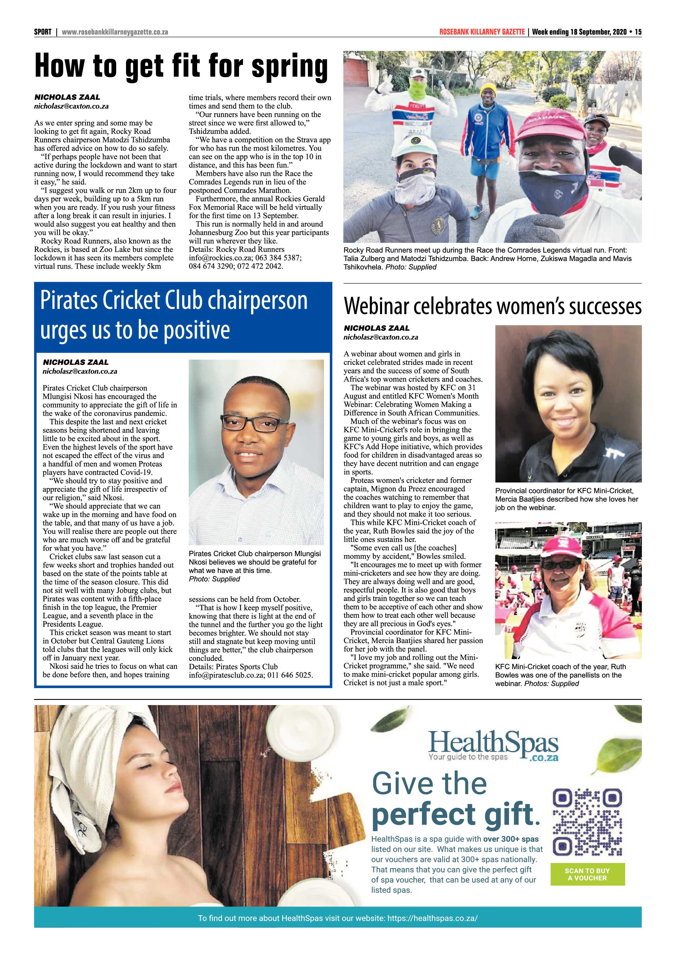 Rosebank Killarney Gazette 18 September 2020 page 15