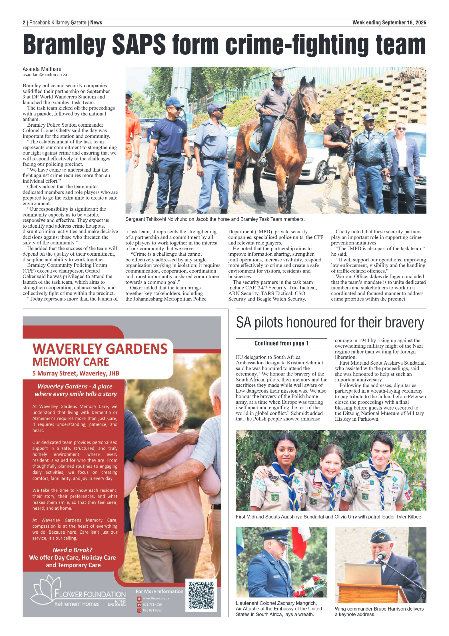 Rosebank Killarney Gazette 18 September 2026 page 2
