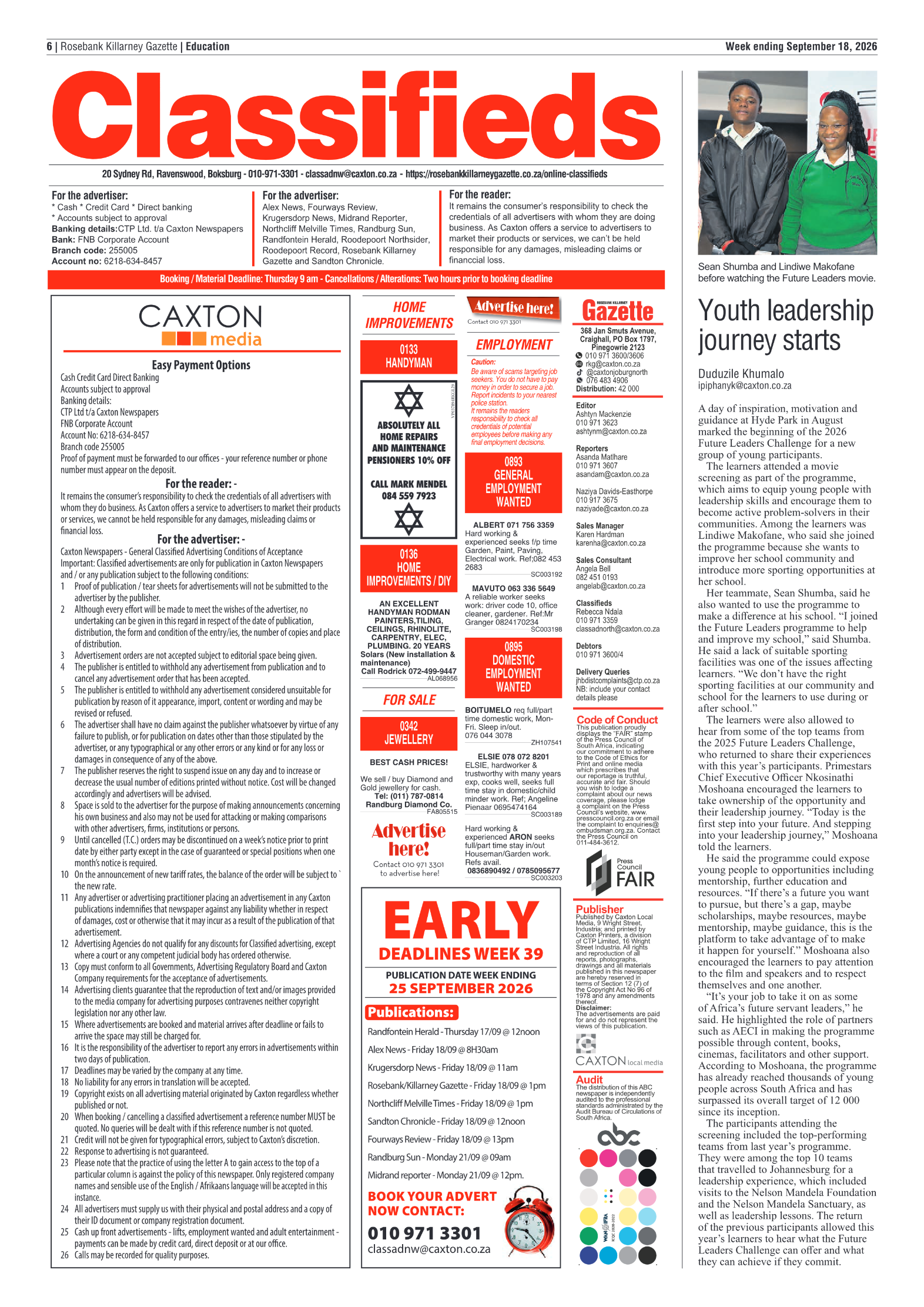 Rosebank Killarney Gazette 18 September 2026 page 6