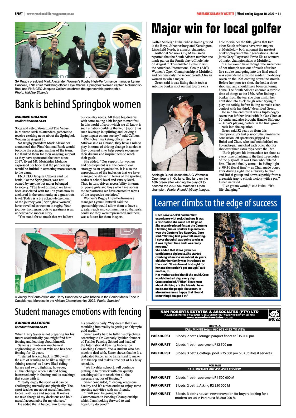 Rosebank Killarney Gazette 19 August 2022 page 11