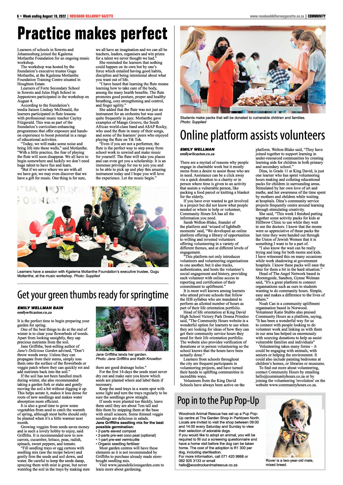 Rosebank Killarney Gazette 19 August 2022 page 6