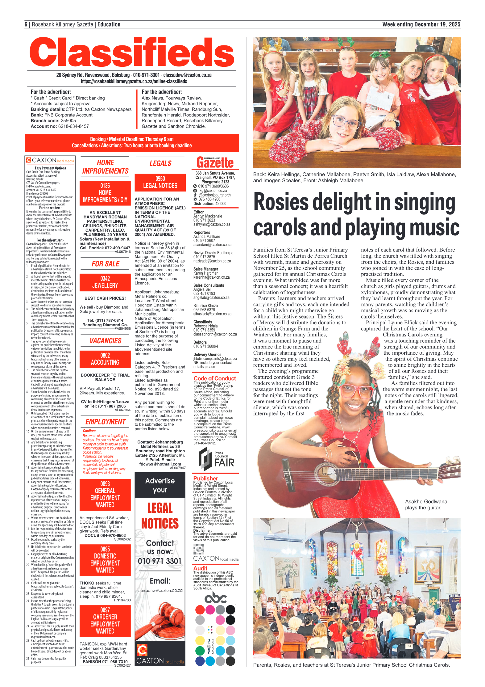 Rosebank Killarney Gazette 19 December 2025 page 6