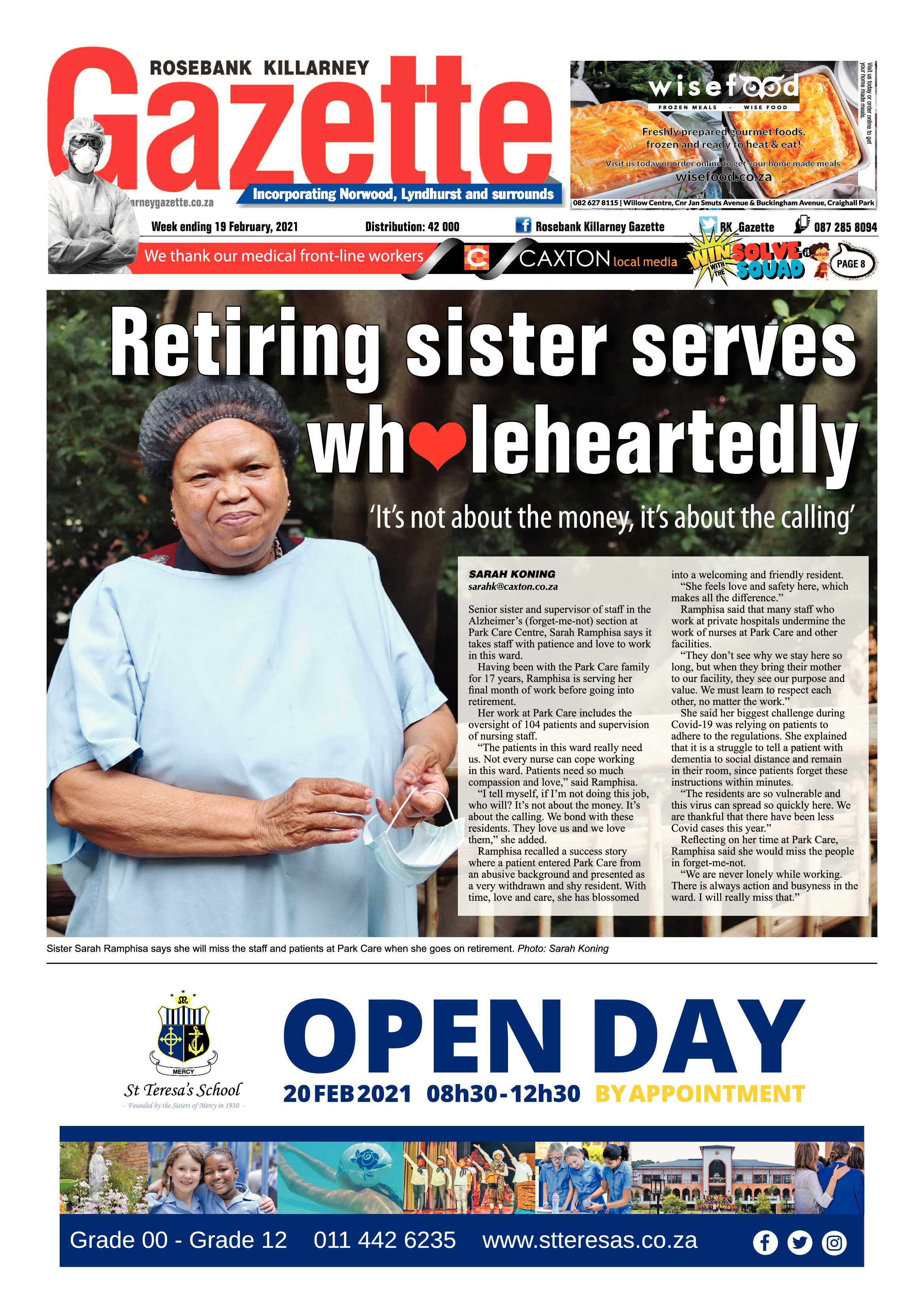 Rosebank Killarney Gazette 19 February 2021 page 1