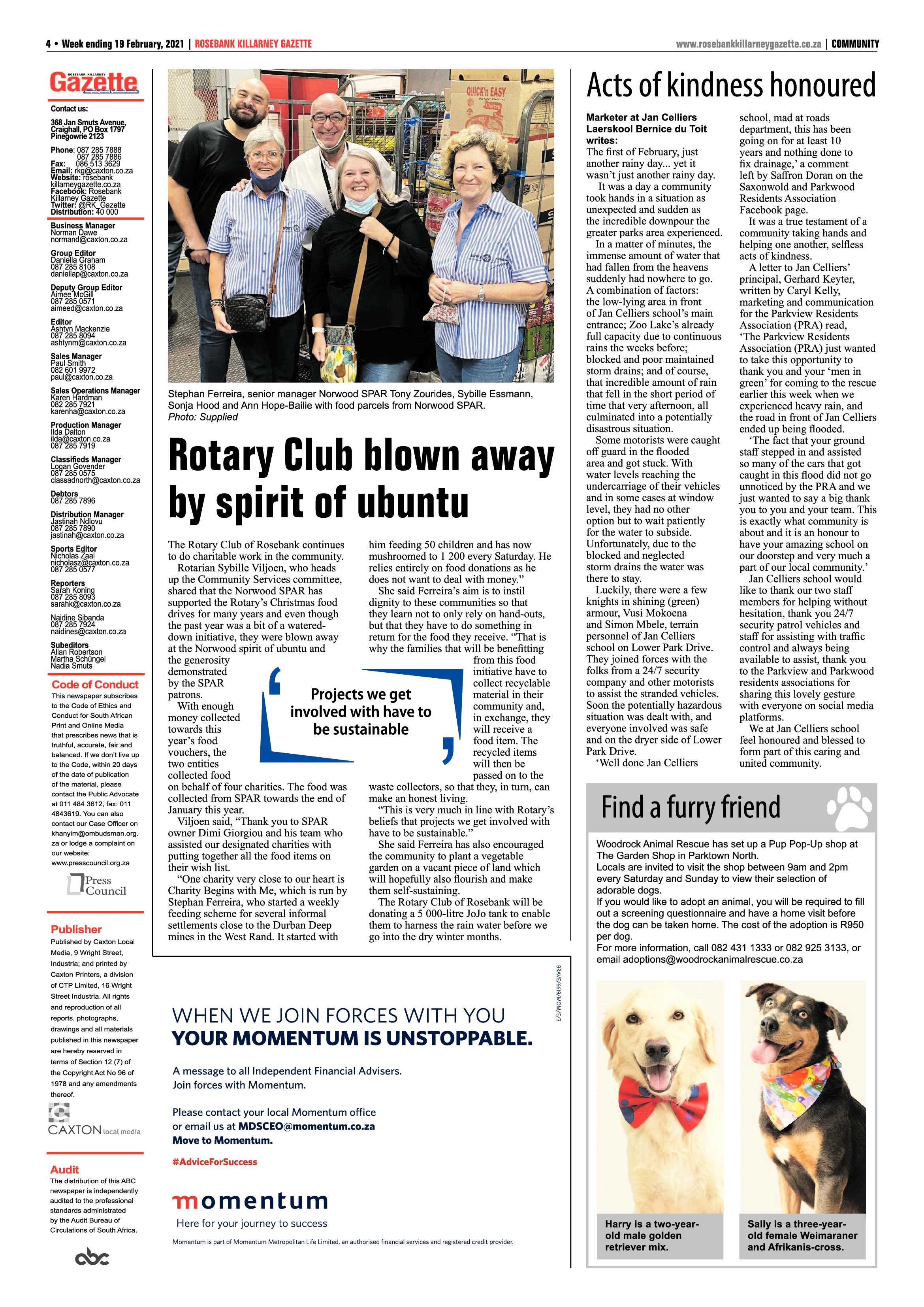 Rosebank Killarney Gazette 19 February 2021 page 4