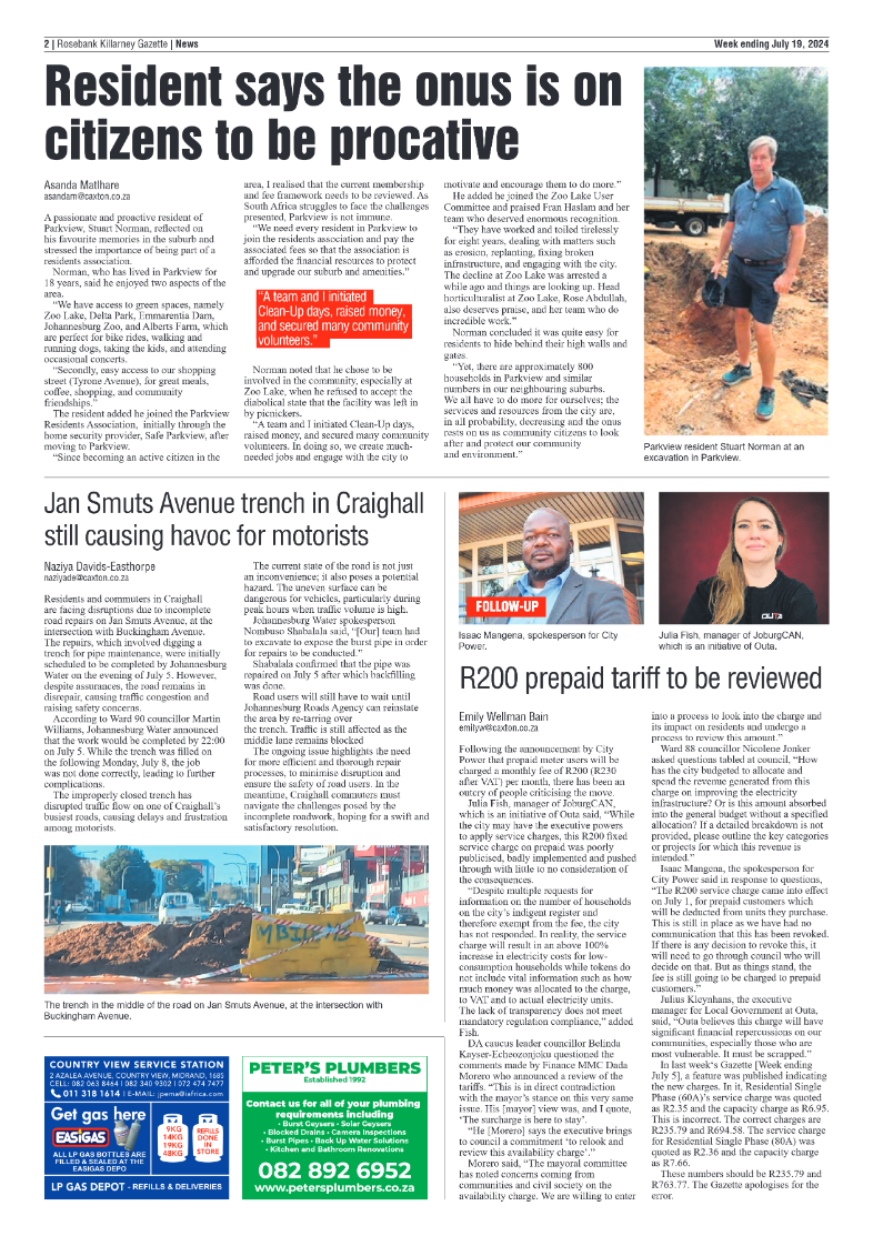 Rosebank Killarney Gazette 19 July 2024 page 2
