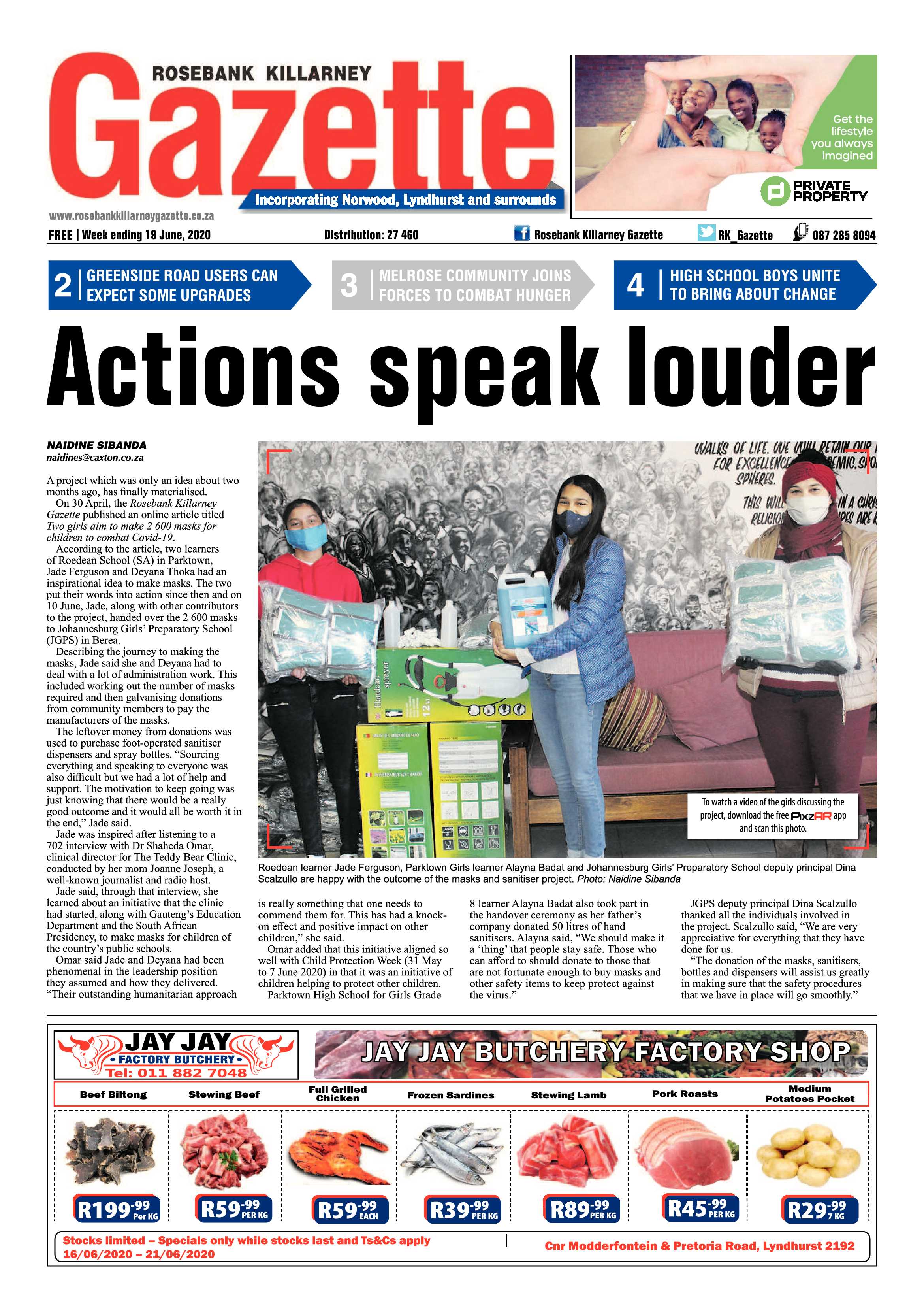 Rosebank Killarney Gazette 19 June 2020 page 1