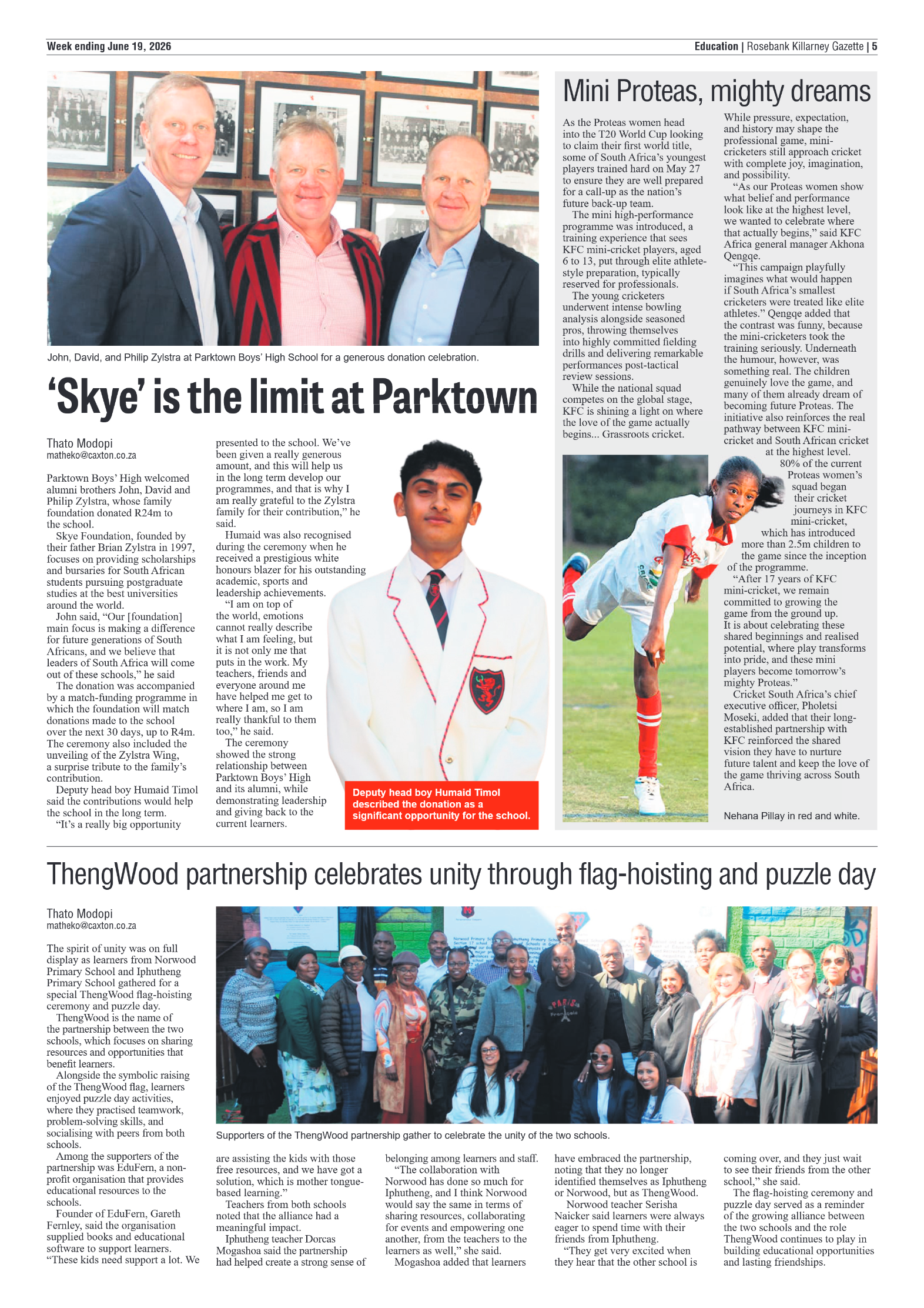 Rosebank Killarney Gazette 19 June 2026 page 5