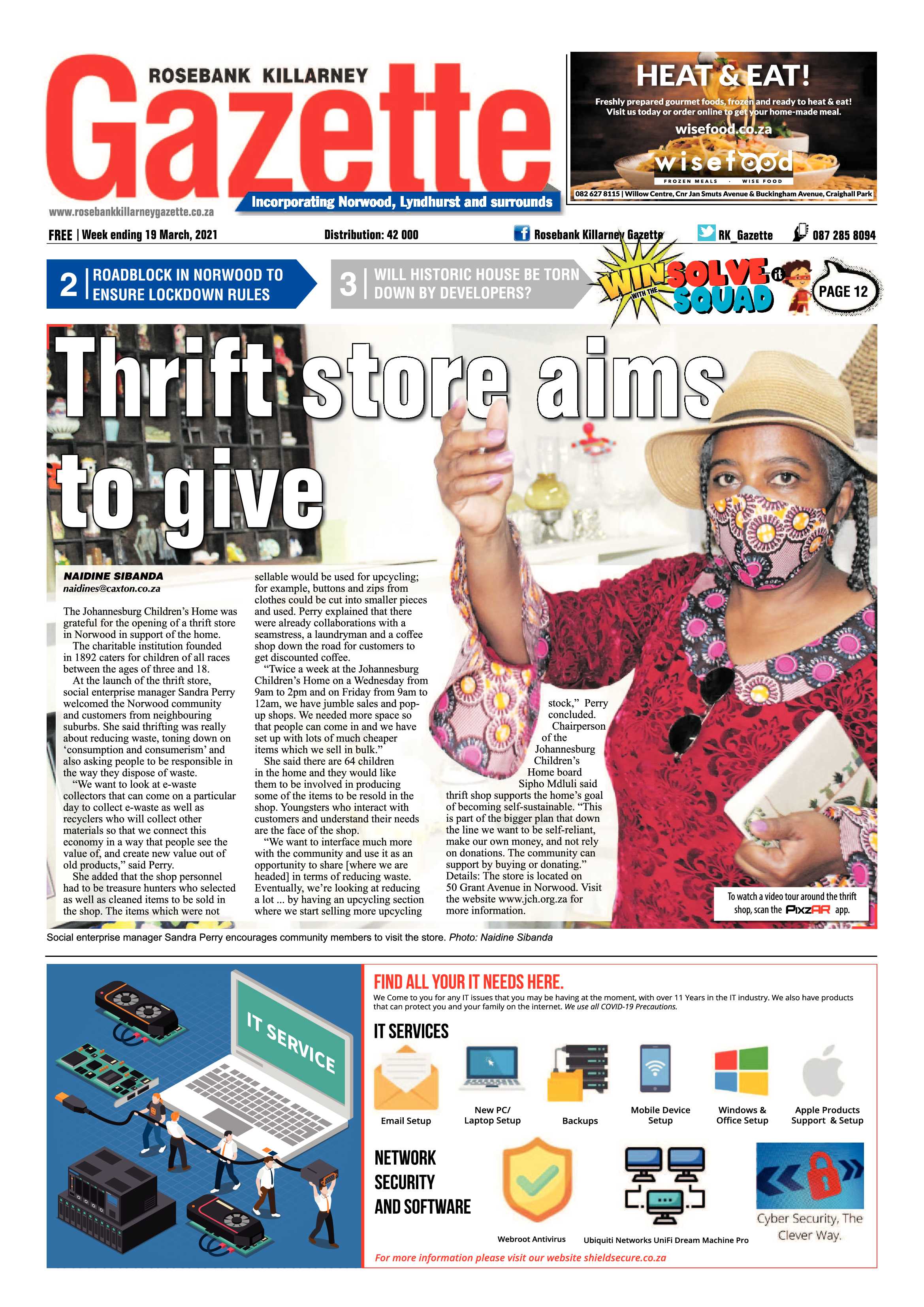 Rosebank Killarney Gazette 19 March 2021 page 1