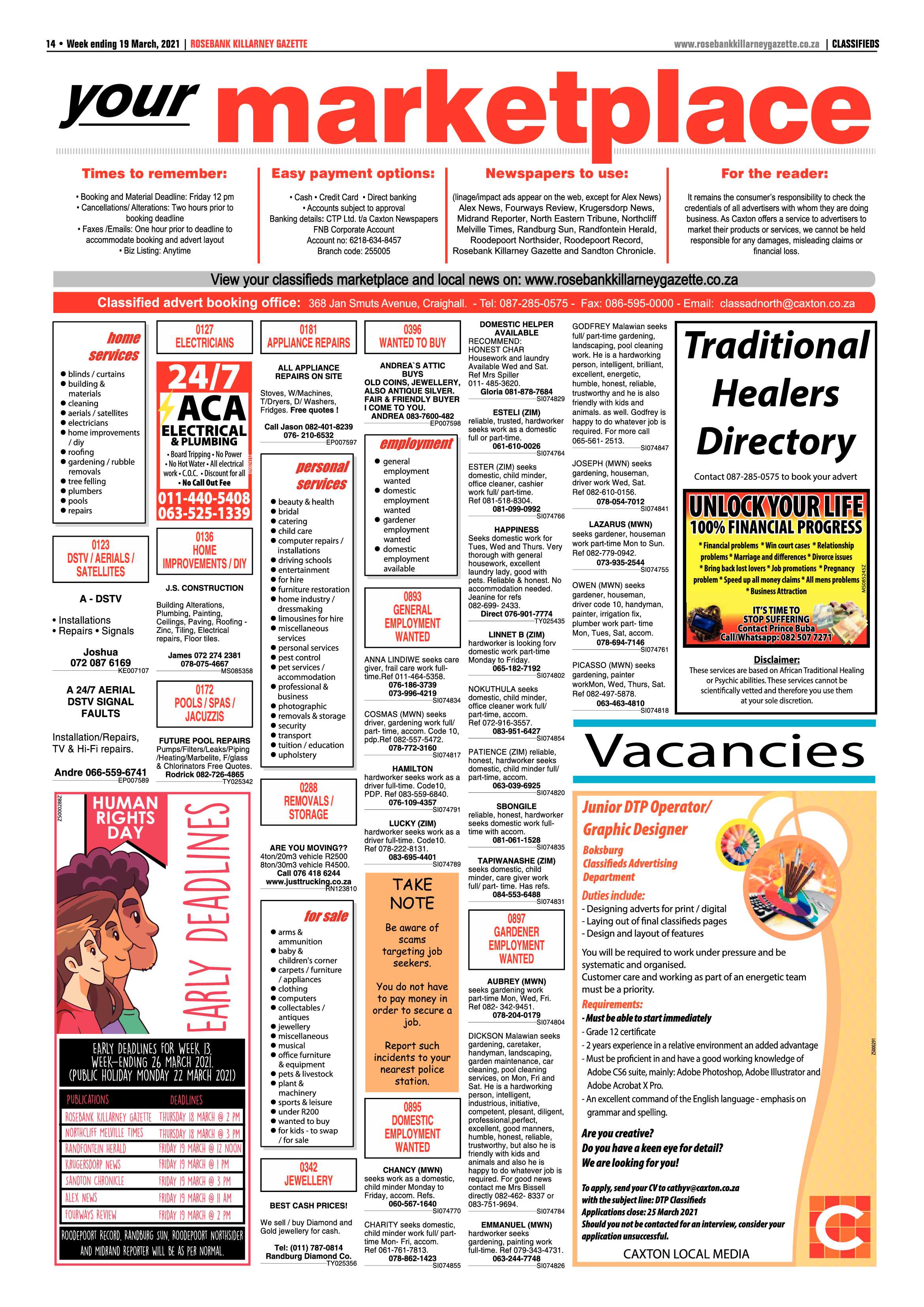 Rosebank Killarney Gazette 19 March 2021 page 14