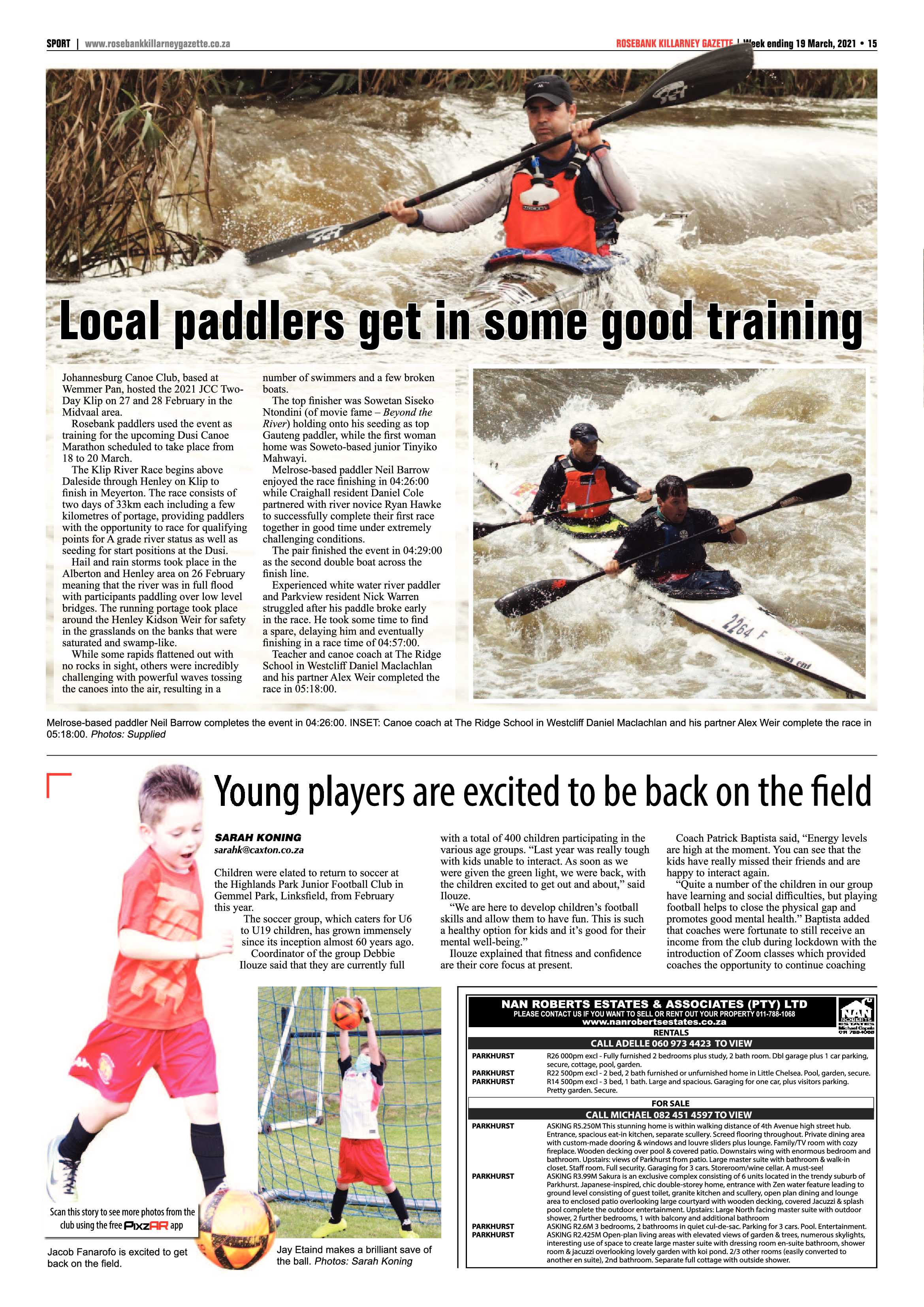 Rosebank Killarney Gazette 19 March 2021 page 15