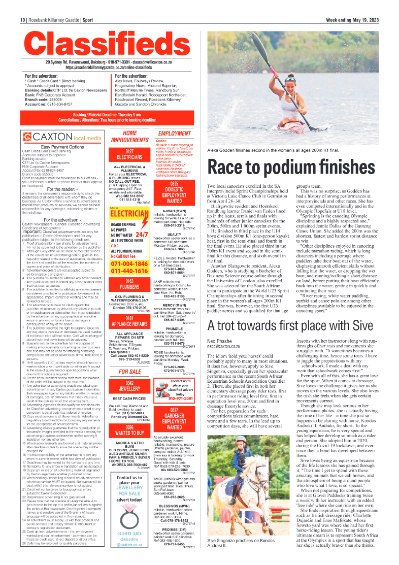 Rosebank Killarney Gazette 19 May 2023 page 10