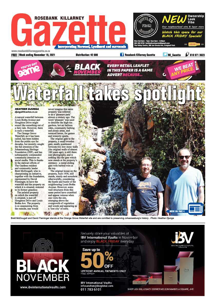 Rosebank Killarney Gazette 19 November 2021 page 1