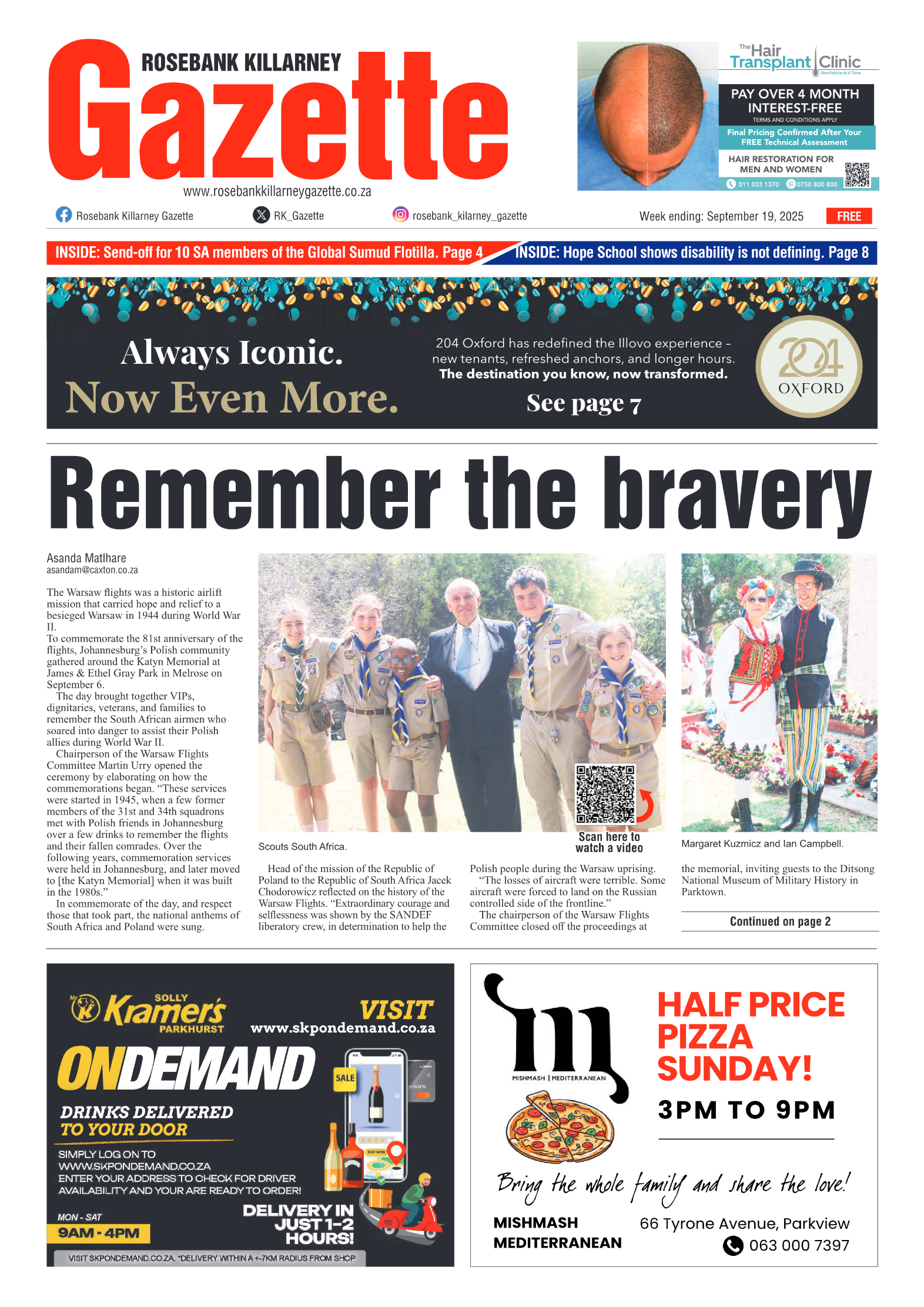 Rosebank Killarney Gazette 19 September 2025 page 1