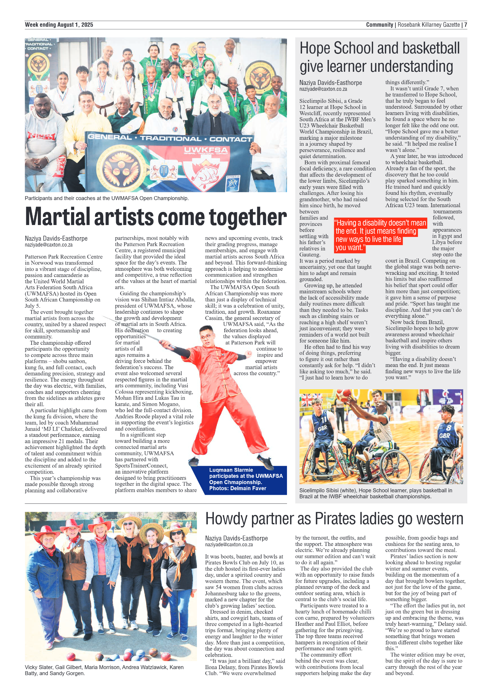 Rosebank Killarney Gazette 1 August 2025 page 15