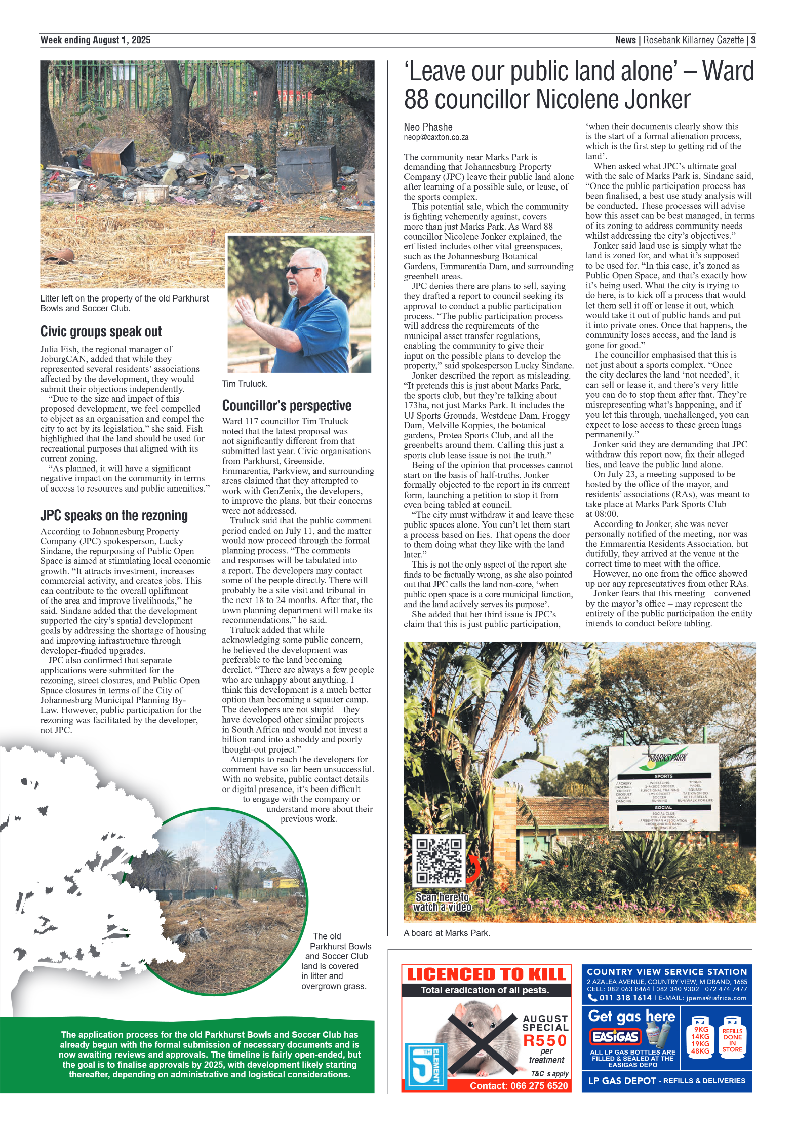 Rosebank Killarney Gazette 1 August 2025 page 3