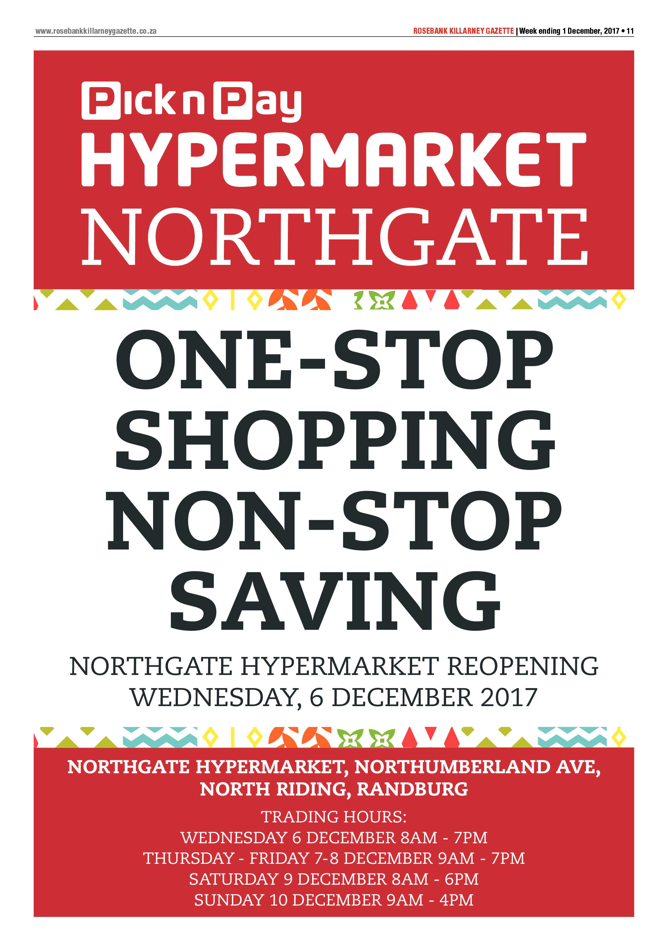 Rosebank Killarney Gazette 1 December page 11