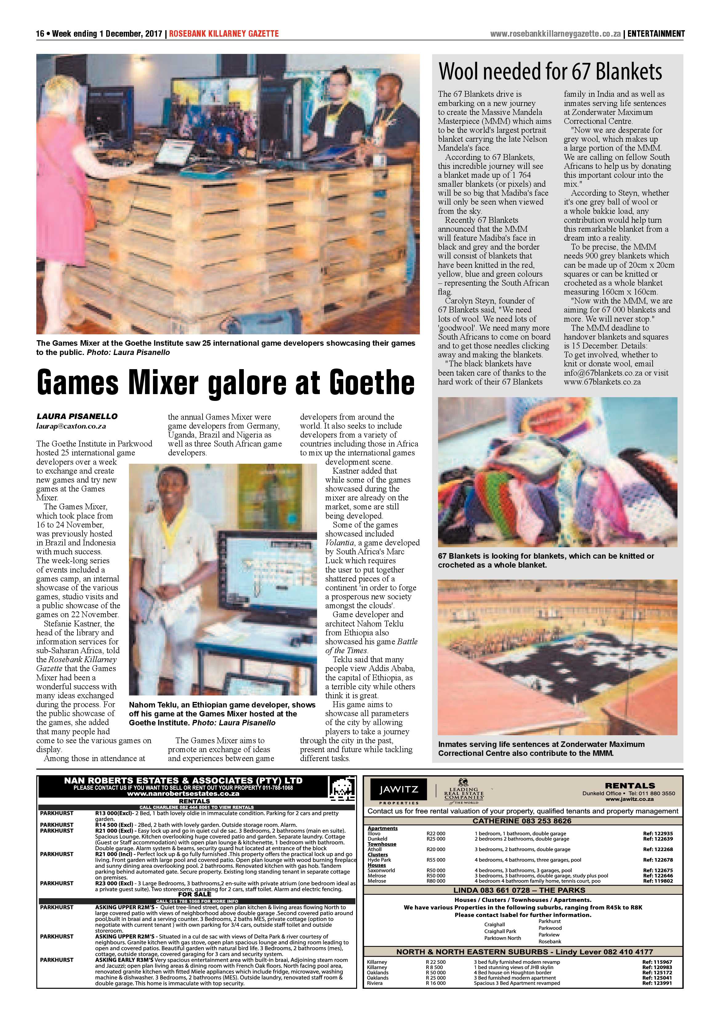 Rosebank Killarney Gazette 1 December page 16