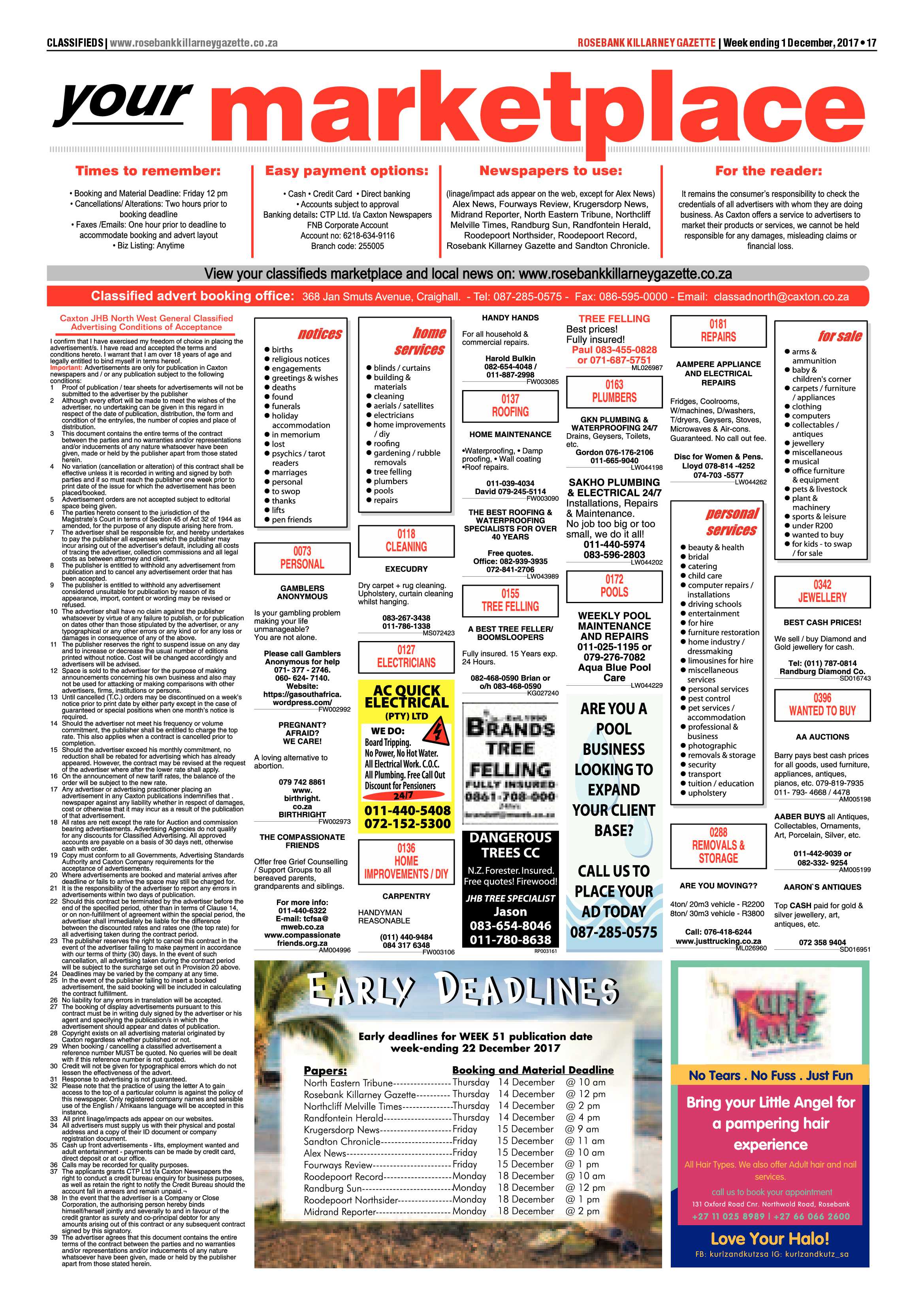 Rosebank Killarney Gazette 1 December page 17