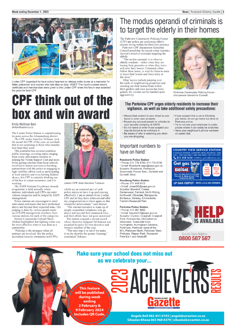 Rosebank Killarney Gazette 1 December 2023 page 3