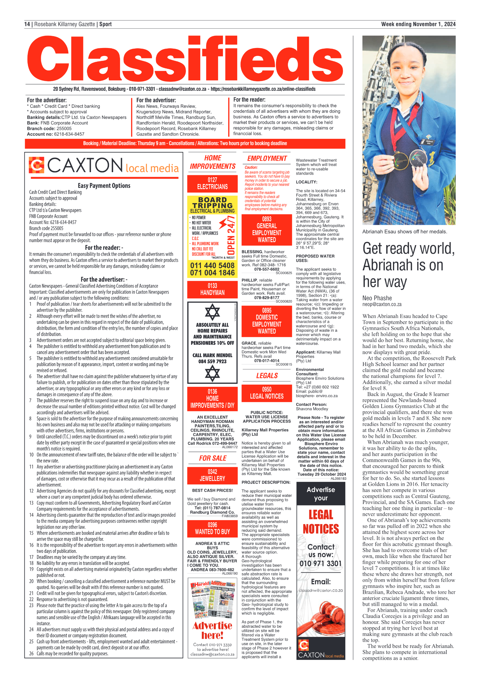 Rosebank Killarney Gazette 1 November 2024 page 14