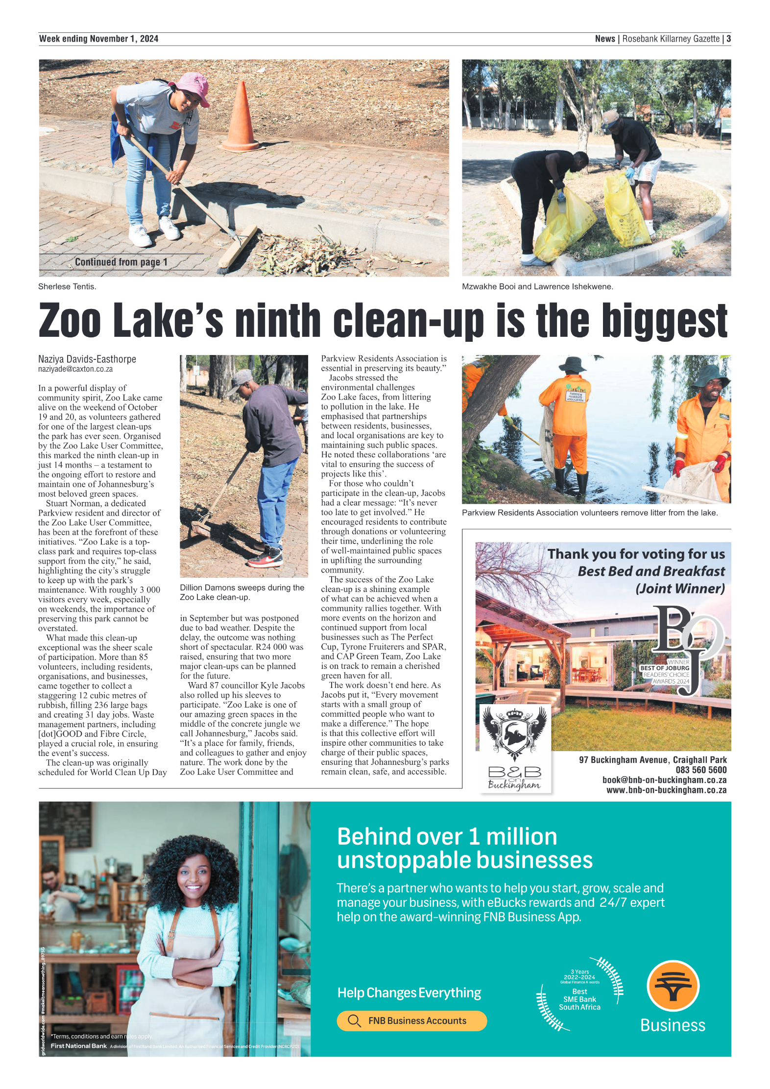 Rosebank Killarney Gazette 1 November 2024 page 3