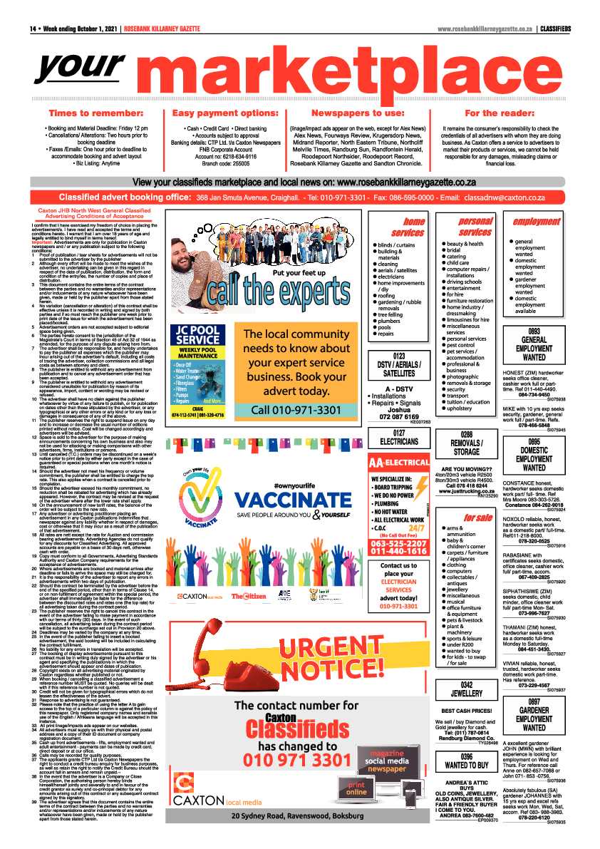 Rosebank Killarney Gazette 1 October 2021 page 14