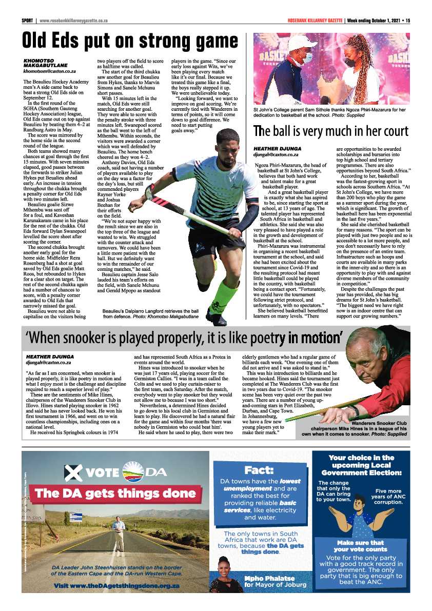 Rosebank Killarney Gazette 1 October 2021 page 15