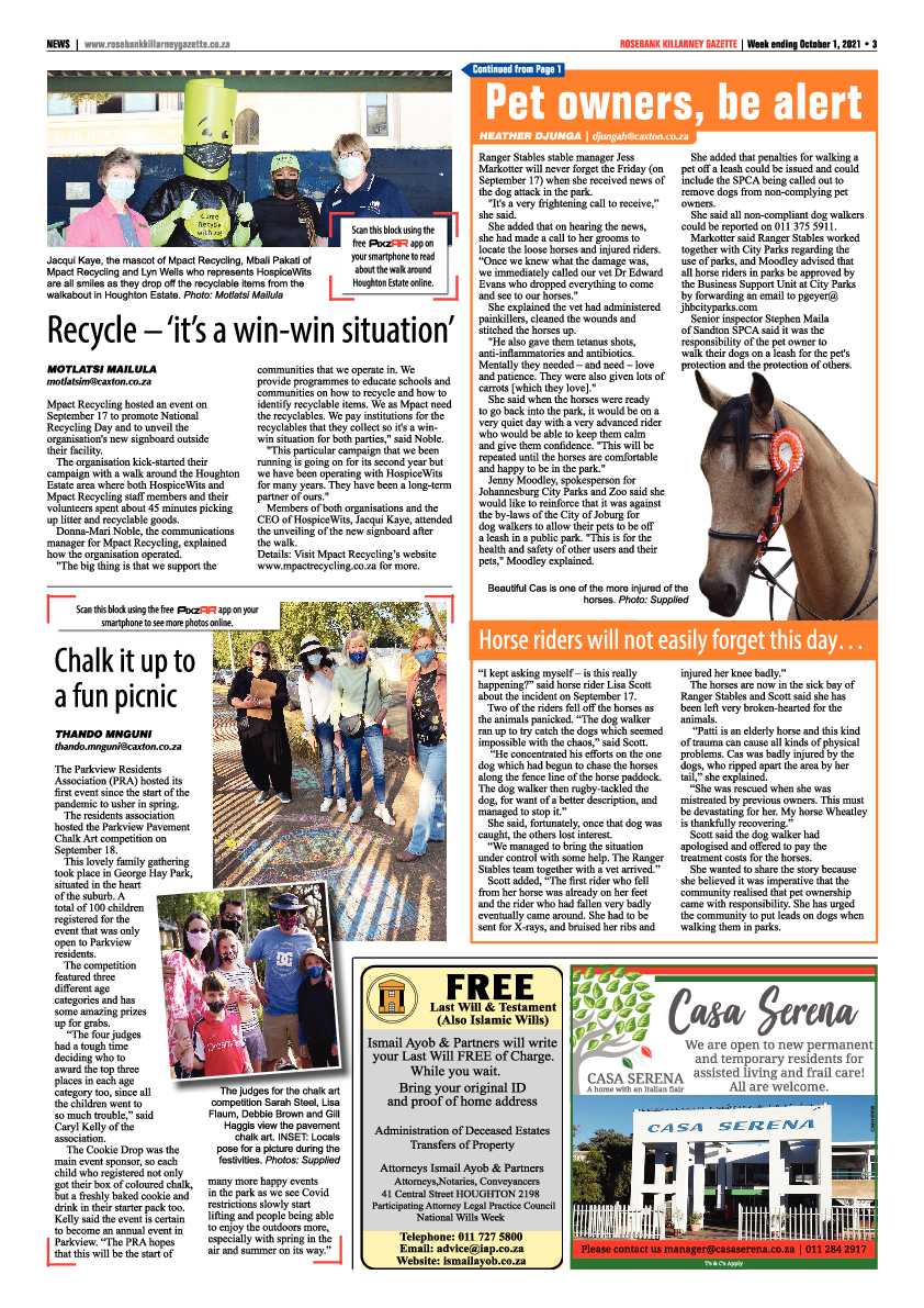 Rosebank Killarney Gazette 1 October 2021 page 3