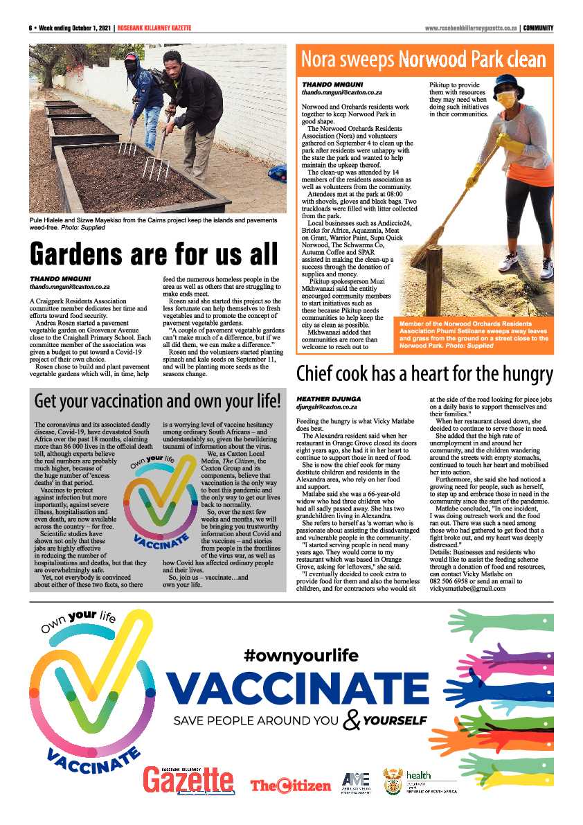 Rosebank Killarney Gazette 1 October 2021 page 6