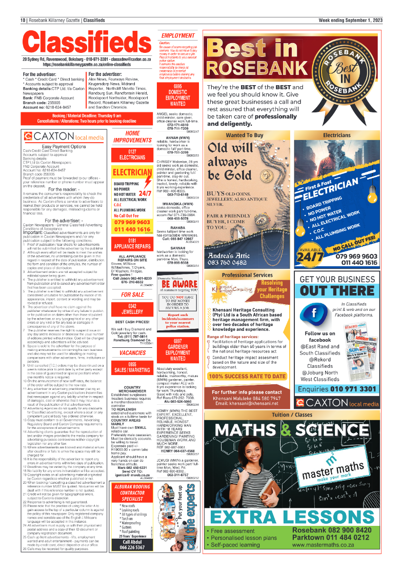Rosebank Killarney Gazette 1 September 2023 page 10
